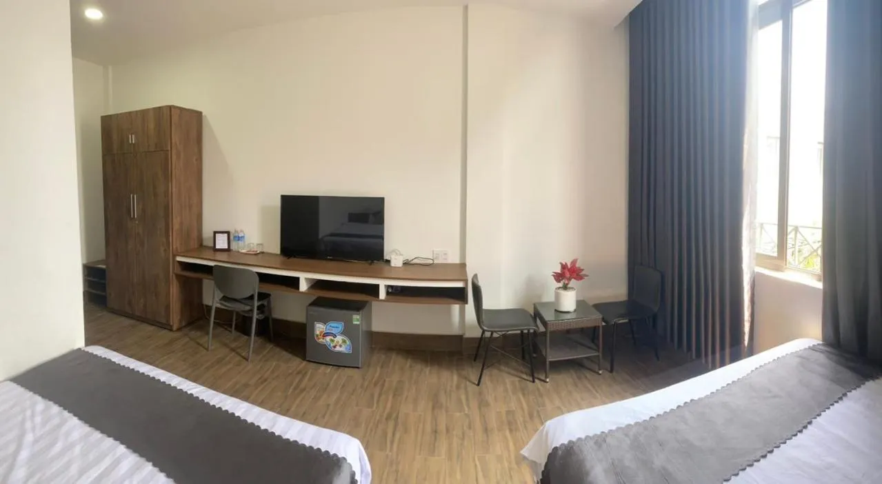 TV and multimedia, Bed in Golden Star Villa Hue