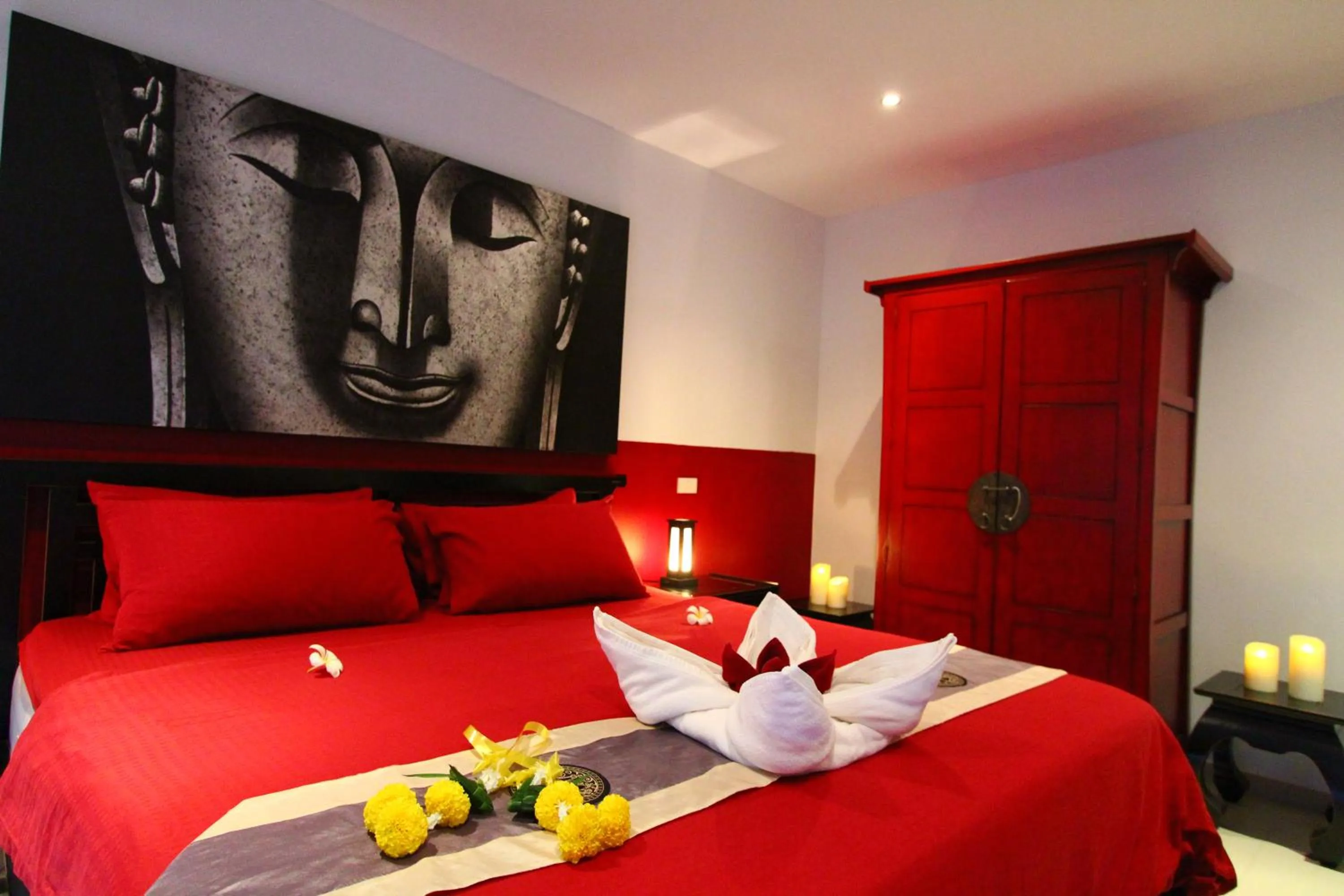 Bed in Shambhala Beach Resort