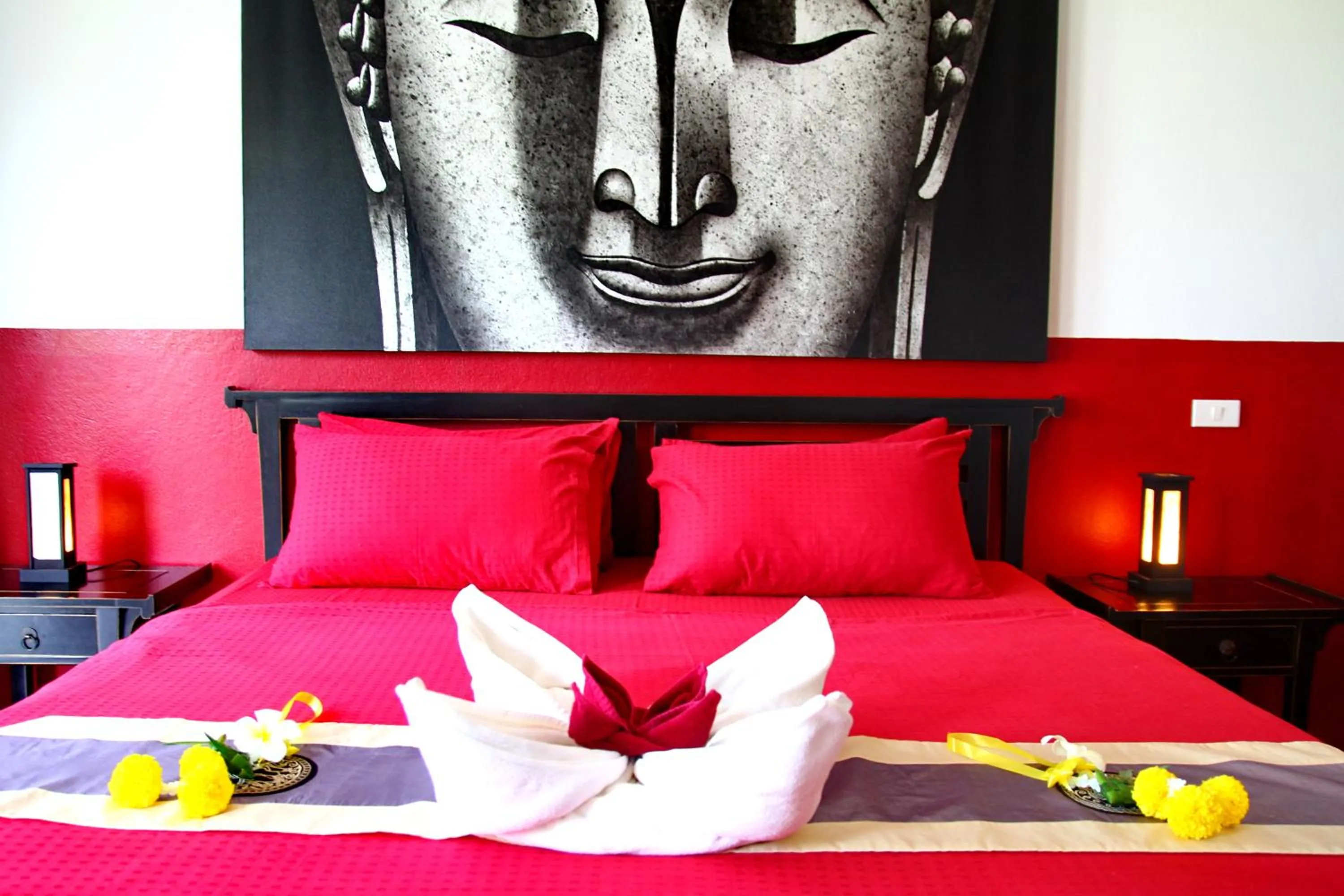 Bed in Shambhala Beach Resort