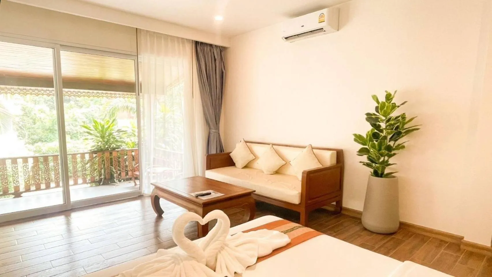 Seating area, Bed in Aura Samui Best Beach Hotel - SHA Plus