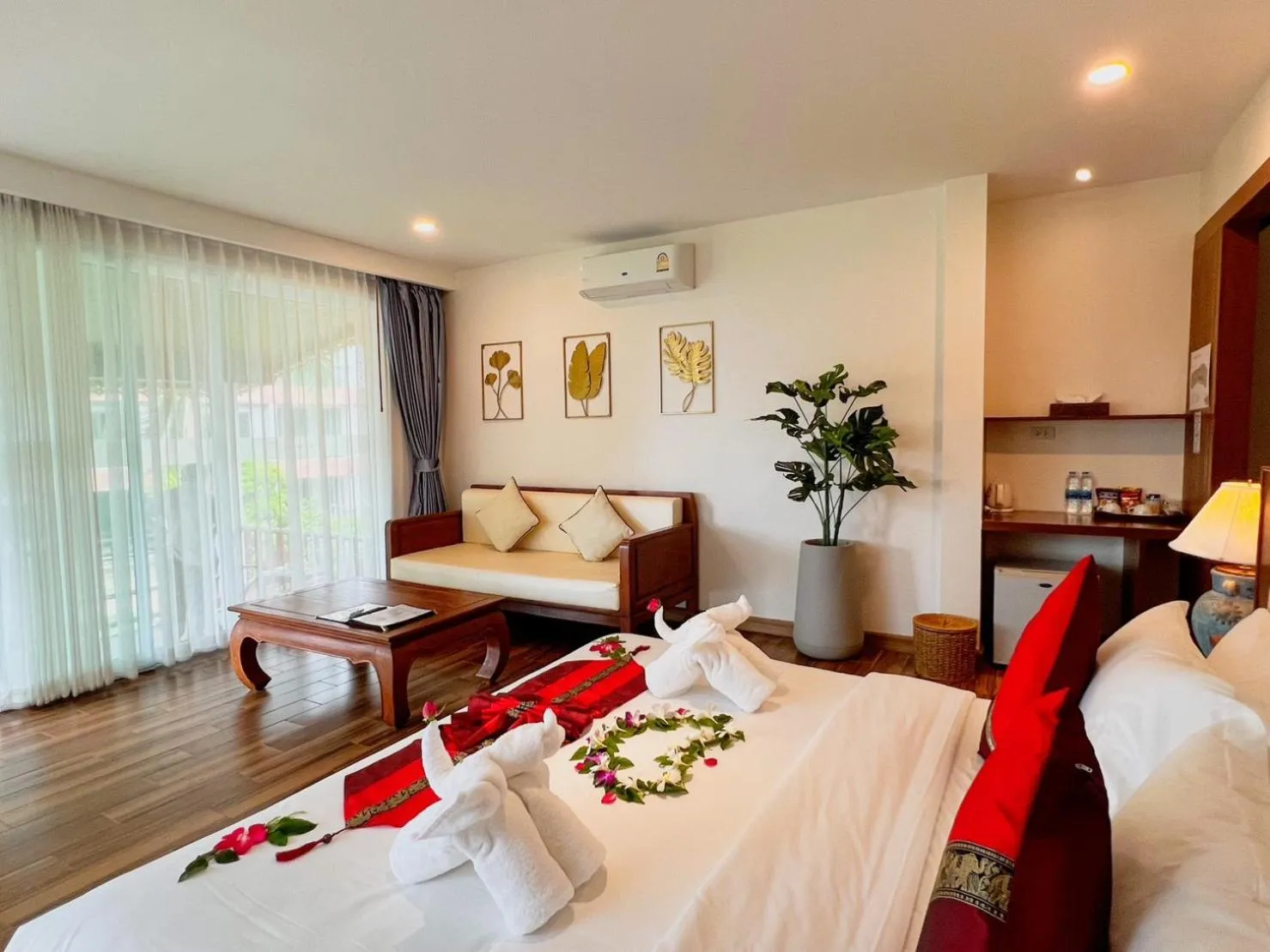 Bed in Aura Samui Best Beach Hotel - SHA Plus
