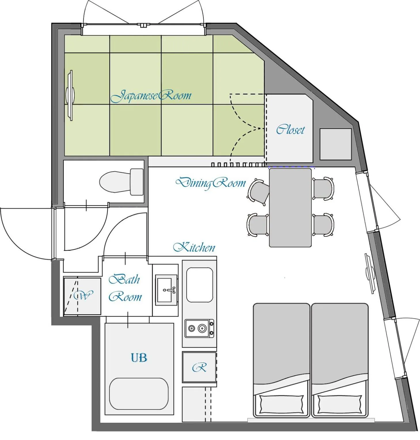 Floor plan in KOKO HOTEL Residence Asakusa Tawaramachi