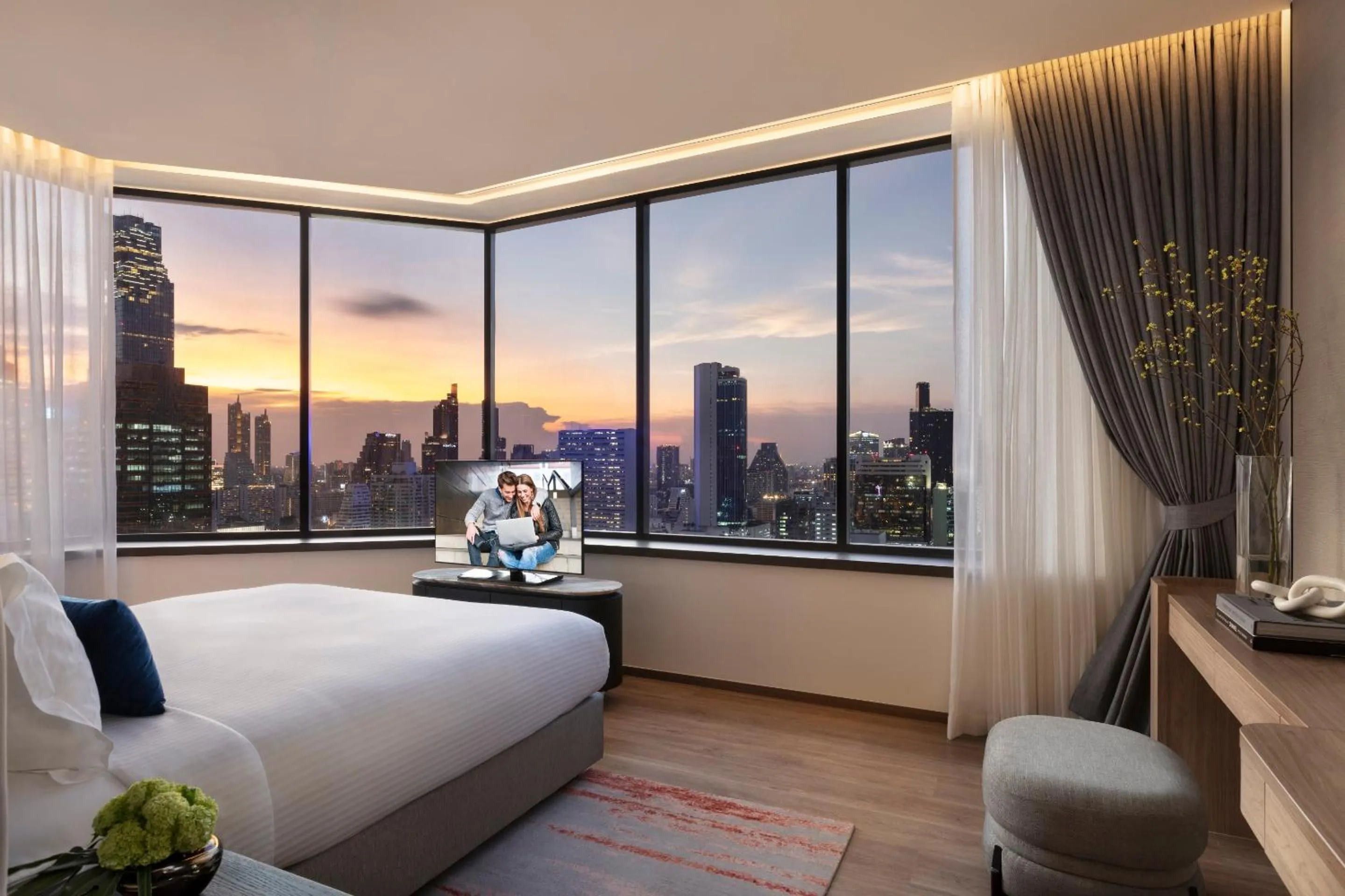 TV and multimedia, Bed in Ascott Embassy Sathorn Bangkok