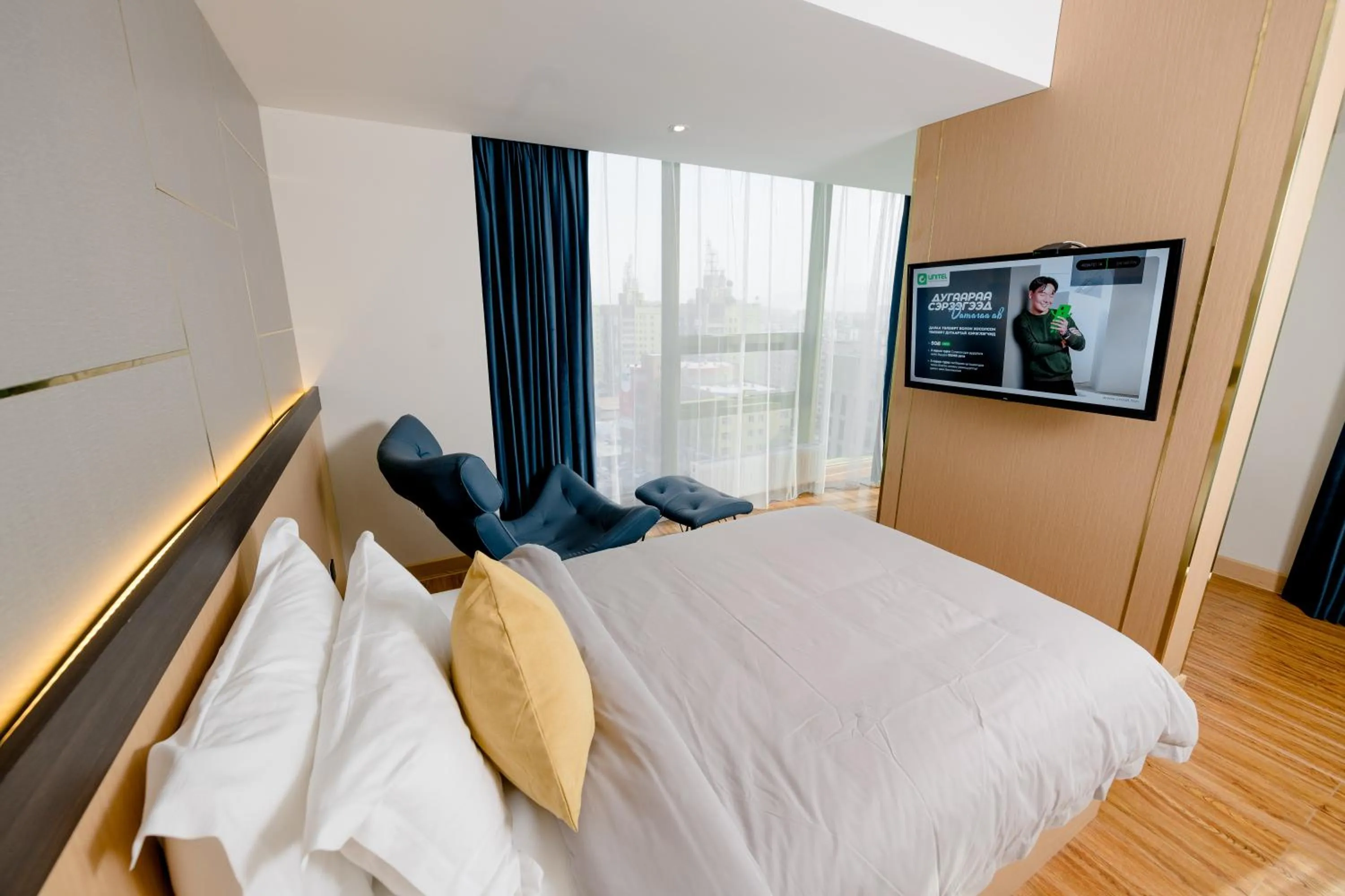 Bed in MIllennium Plaza Hotel & Mall Ulaanbaatar