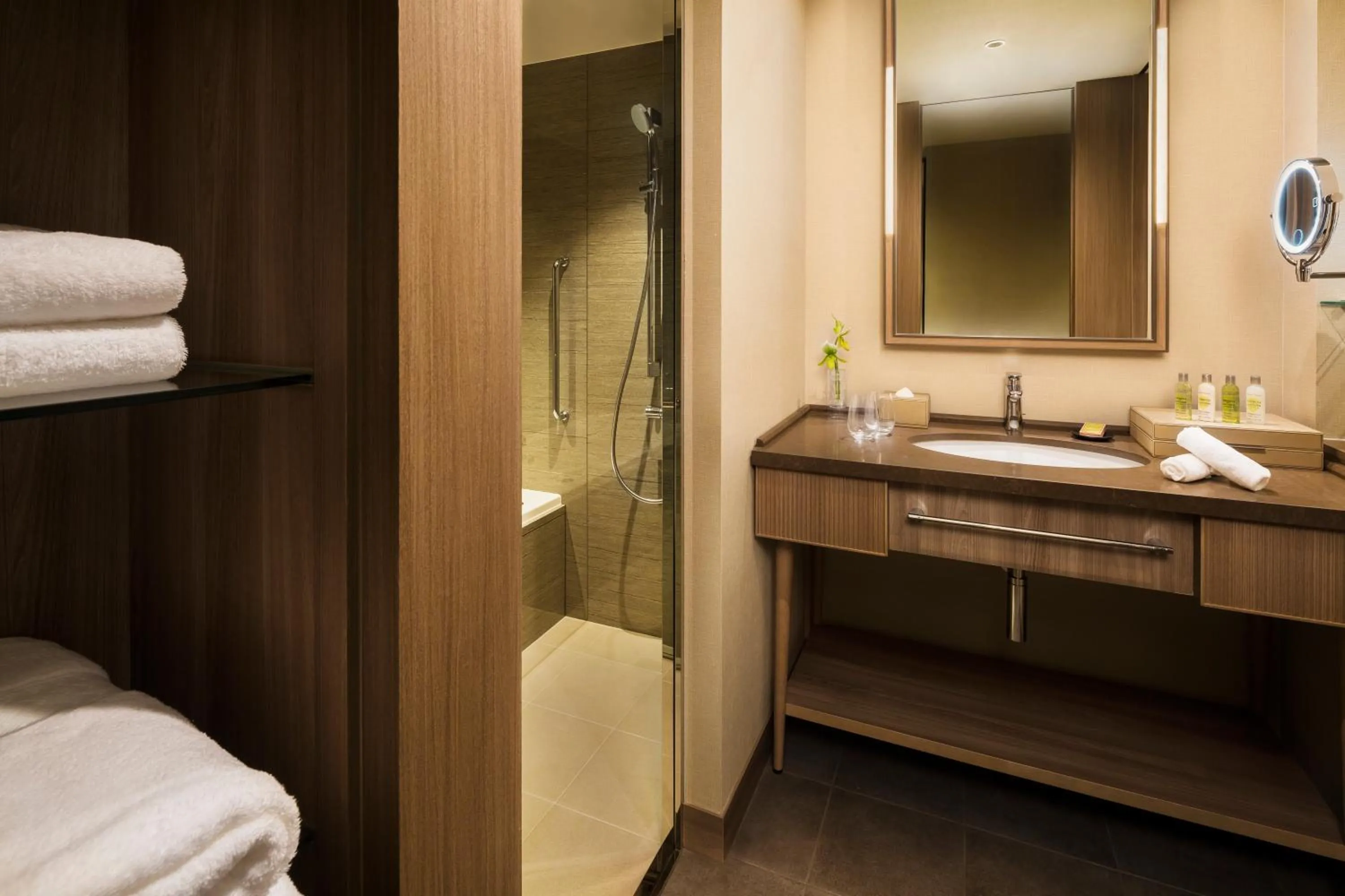 Bathroom, Bed in Hilton Hiroshima