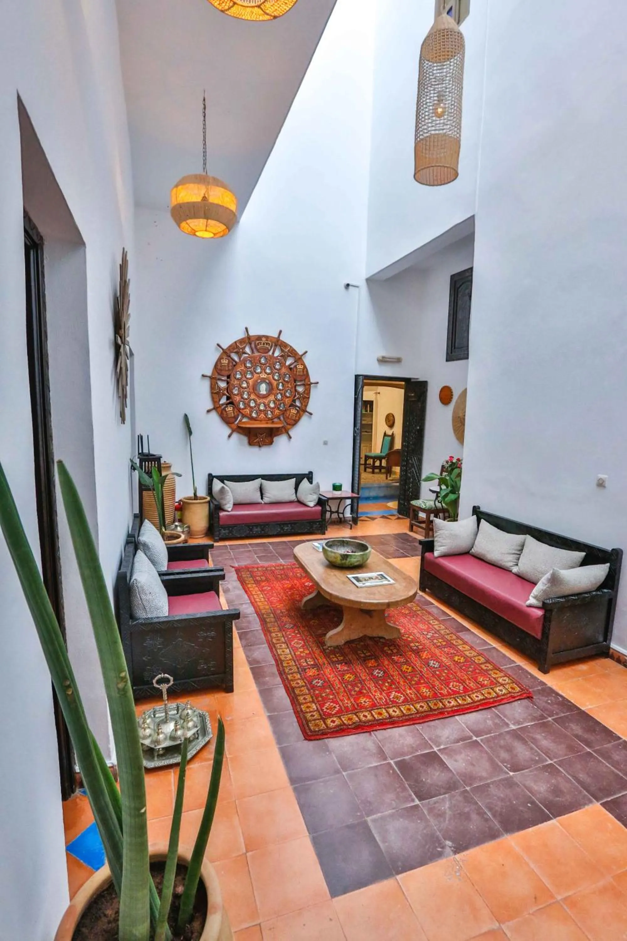 Seating area, Bed in Luxury Riad Mounia