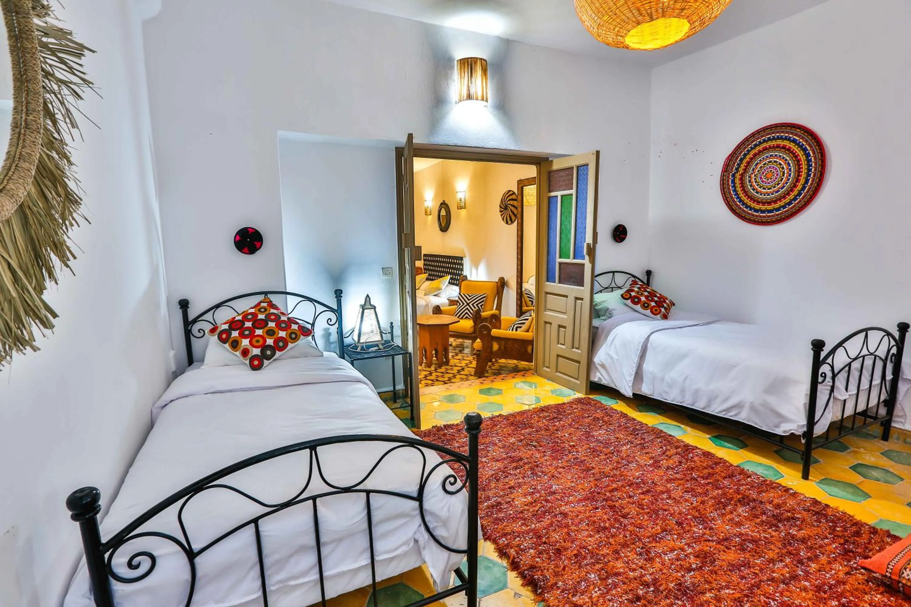 Bed in Luxury Riad Mounia