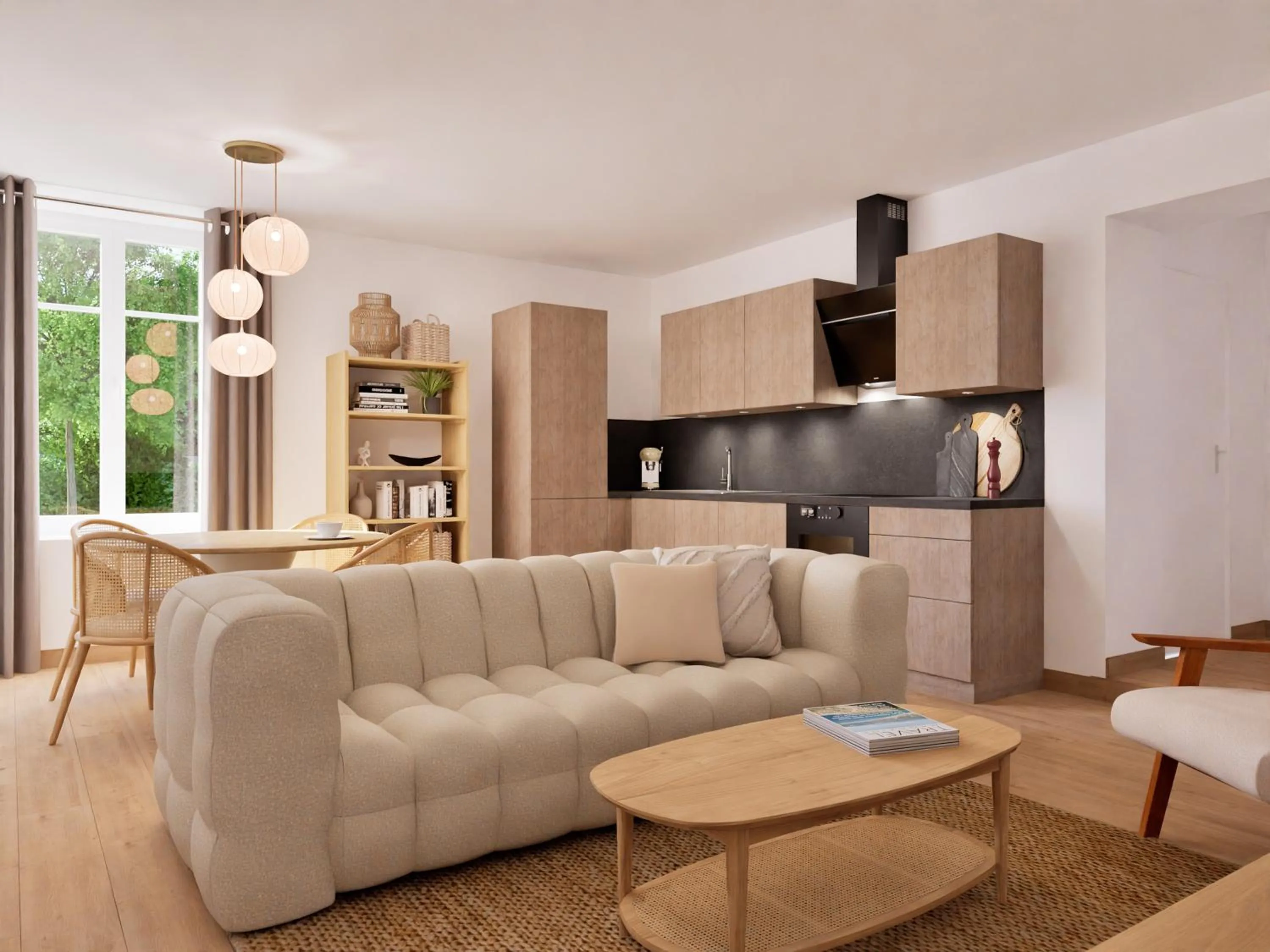 Kitchen or kitchenette in Logis HOTEL DU PARC