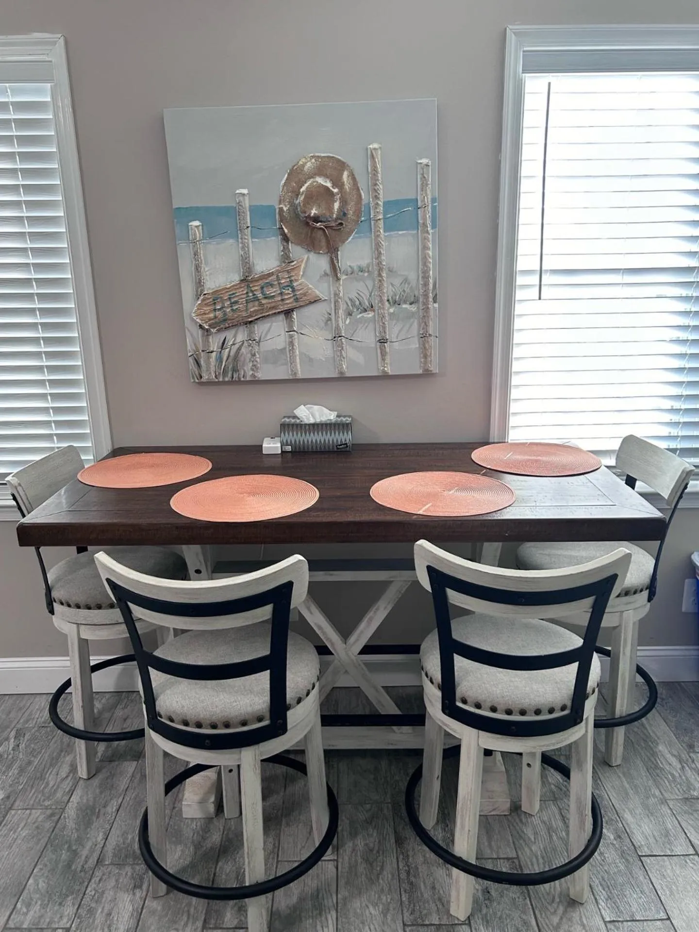 Dining area in Beach Block Parking Modern Decor Porch