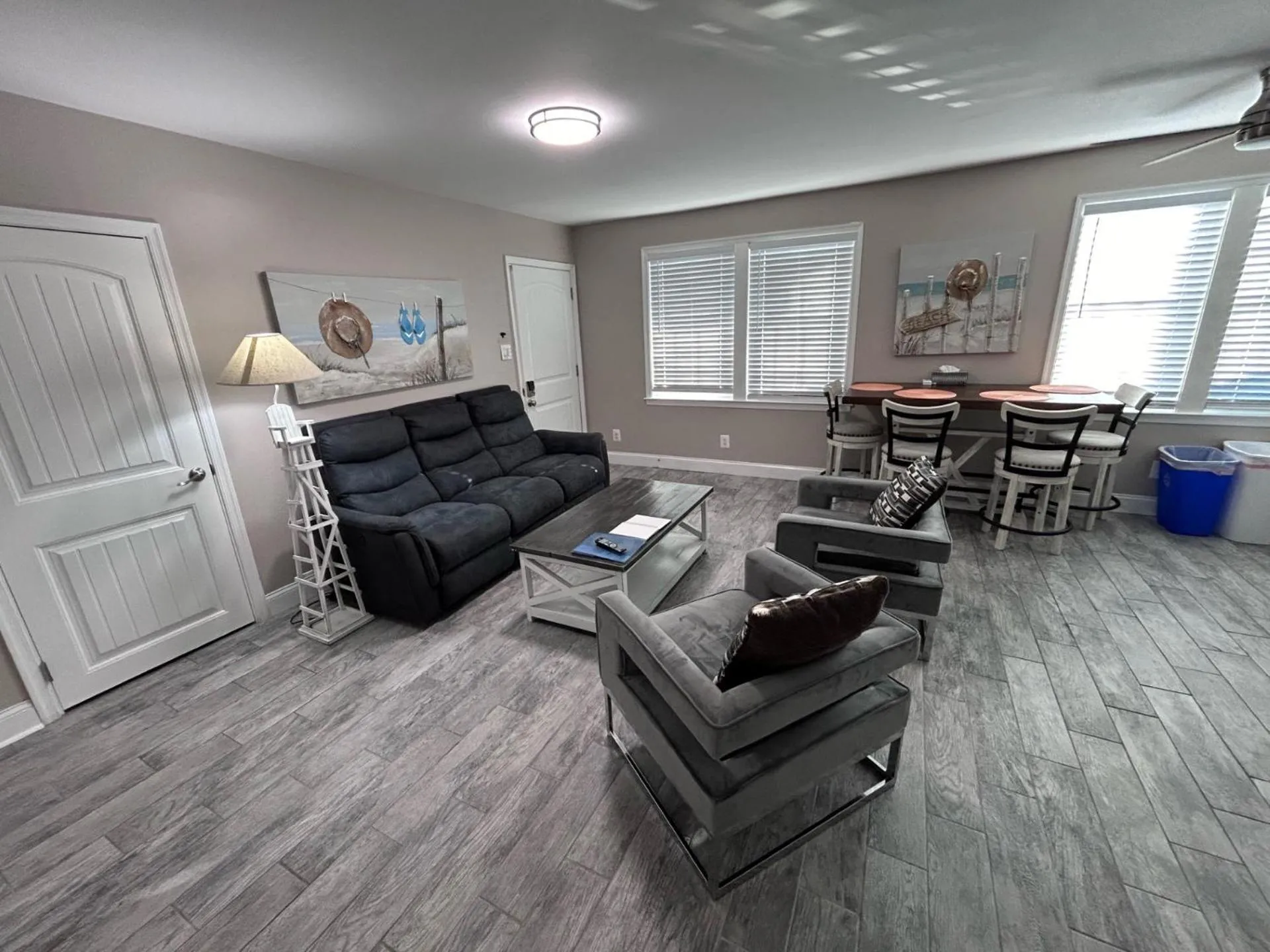 Living room in Beach Block Parking Modern Decor Porch