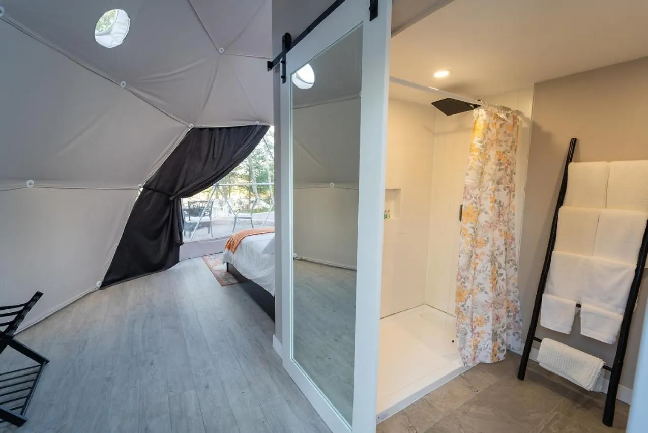 Shower, Bed in Gravity Luxury Domes