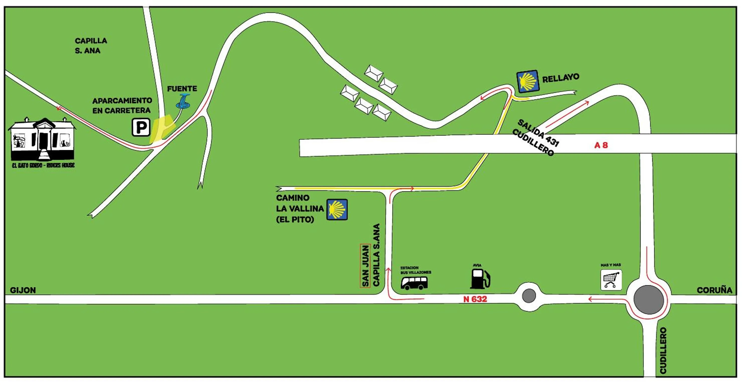 Location in El Gato Gordo - bike & surf house