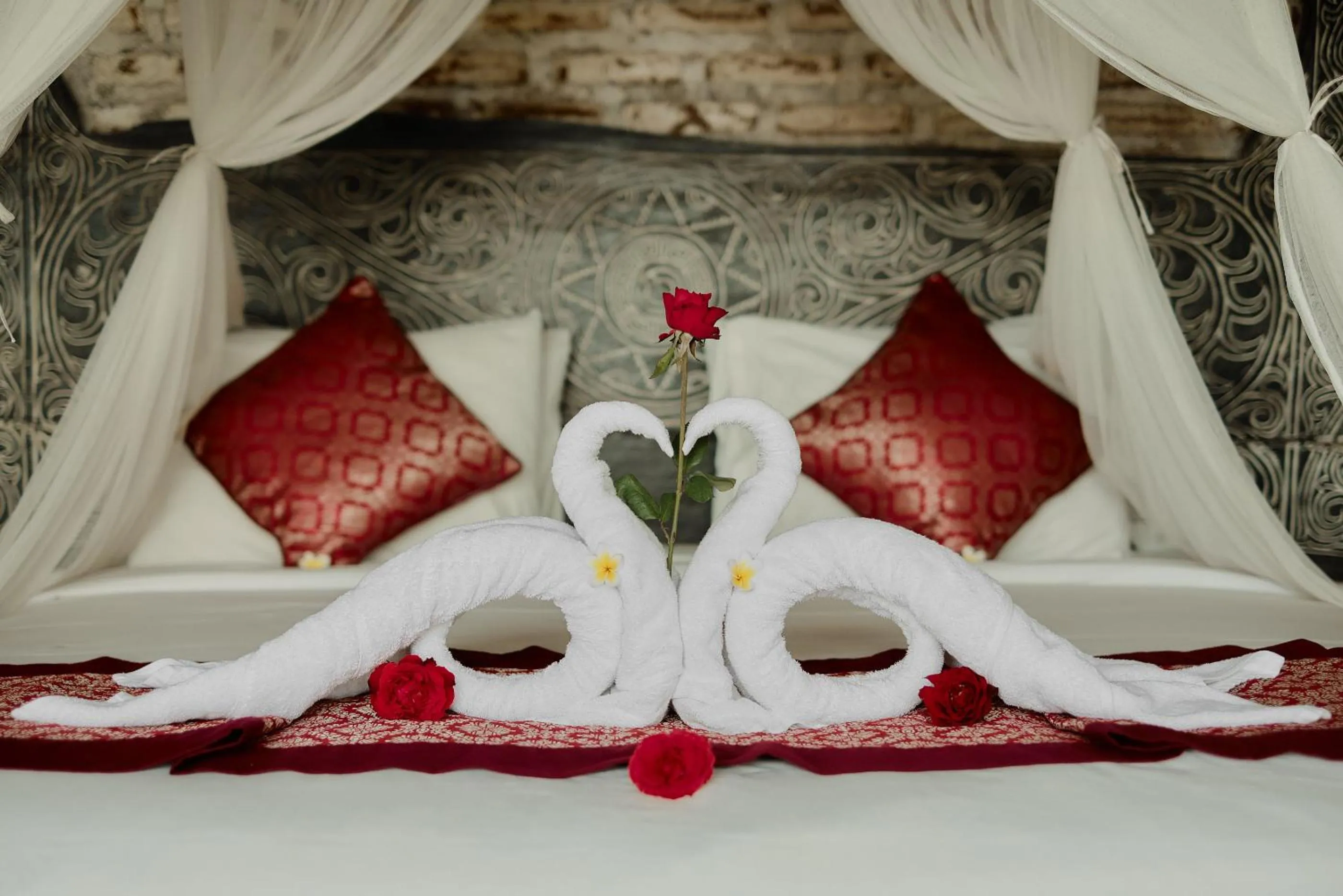 Bed in Joglo Organik Guesthouse