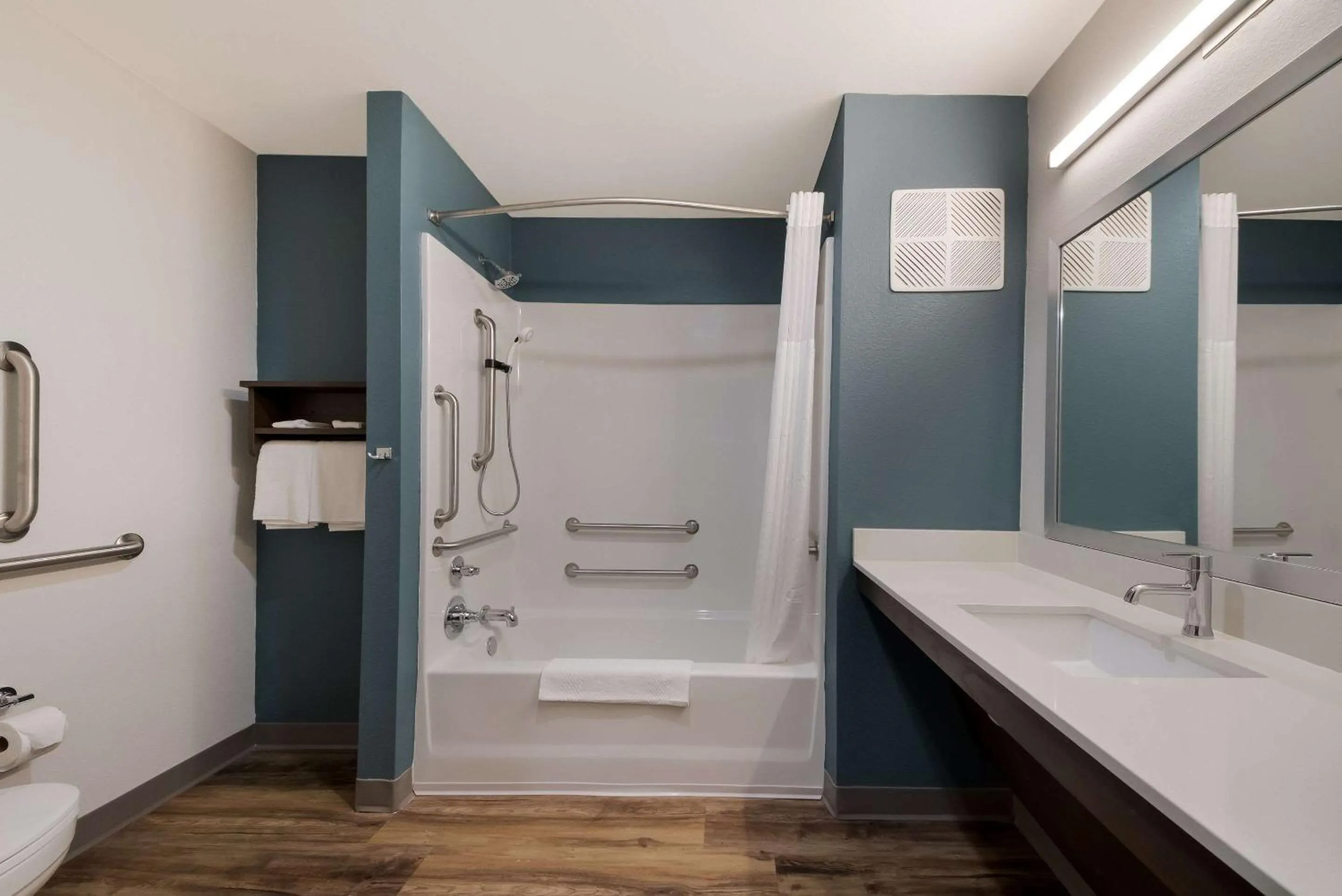 Bathroom in WoodSpring Suites San Antonio UTSA - Medical Center