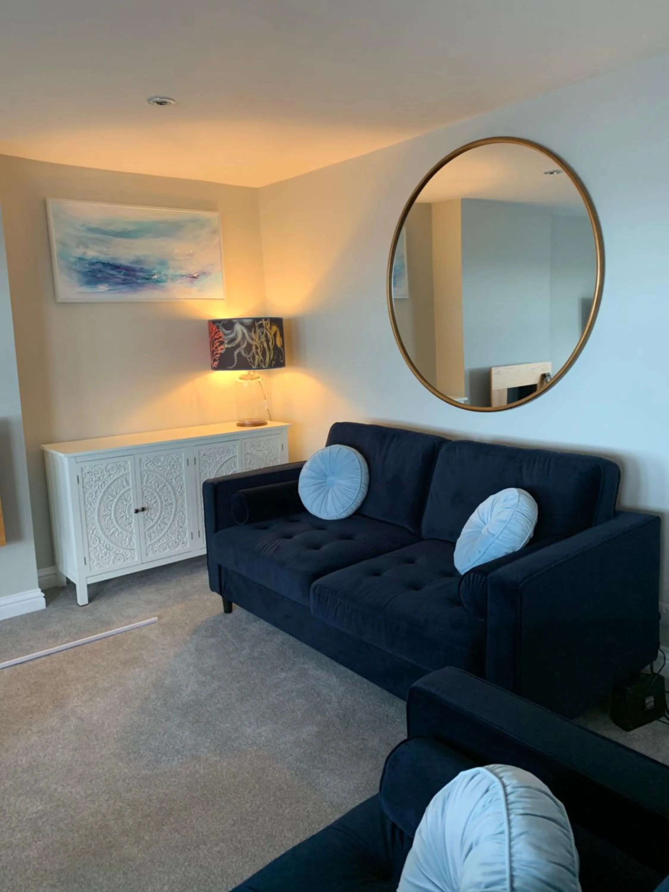 Living room in The Beachfront Lookout a Stunning Apartment with Perfect Sea View