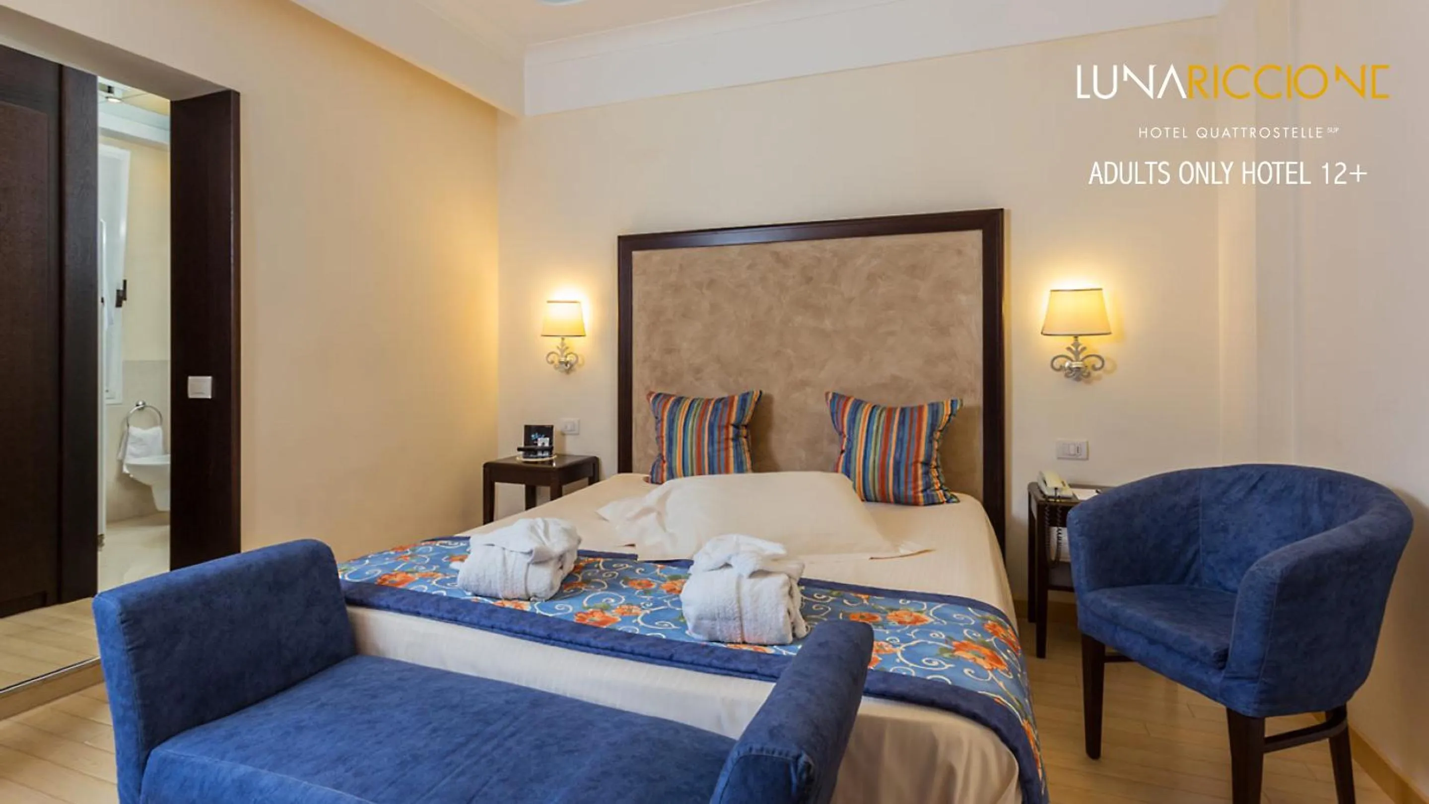 Bed in Hotel Luna Riccione e Aqua Spa Only Adults +12