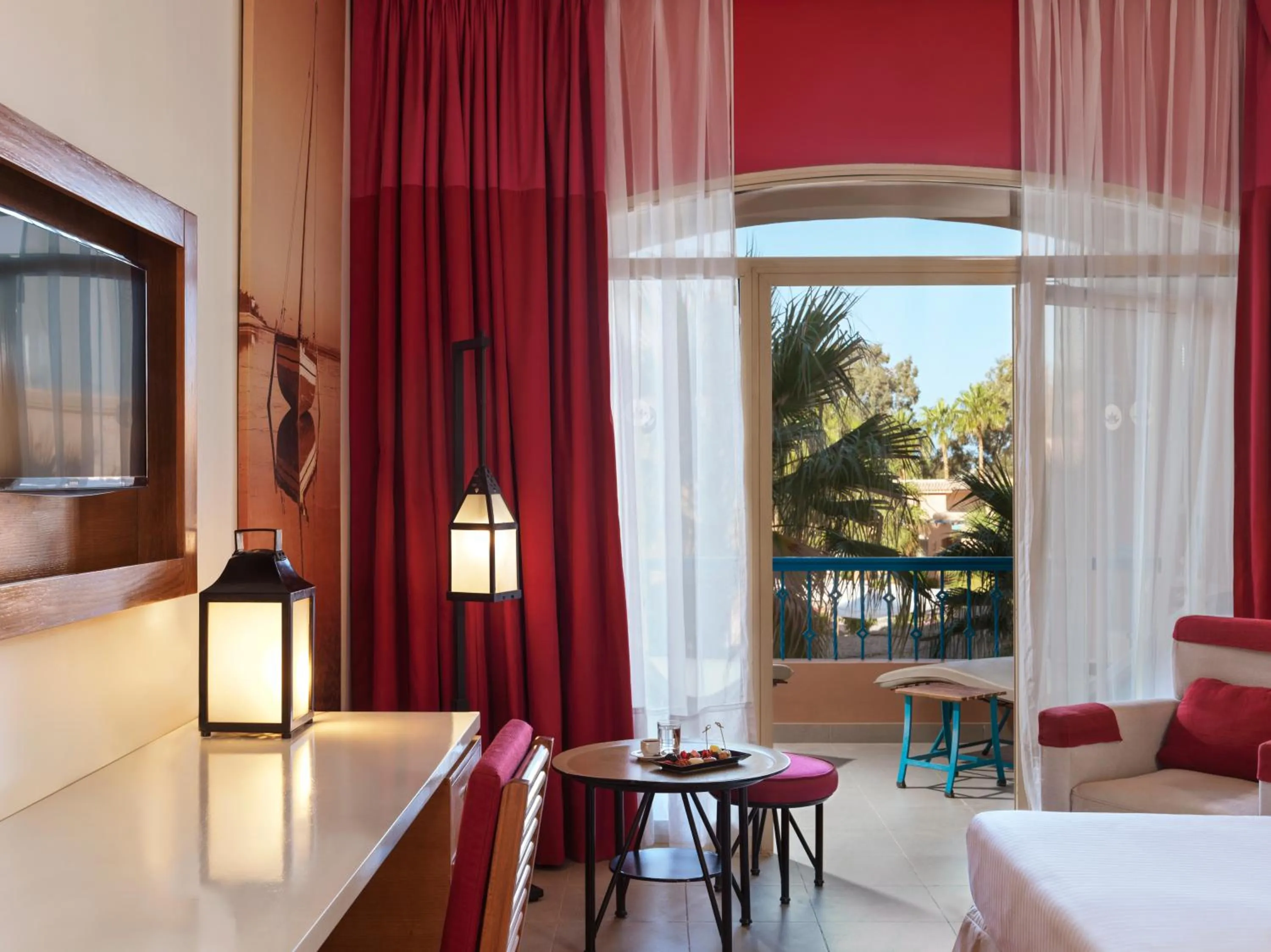 Seating area, Bed in Club Paradisio El Gouna Red Sea