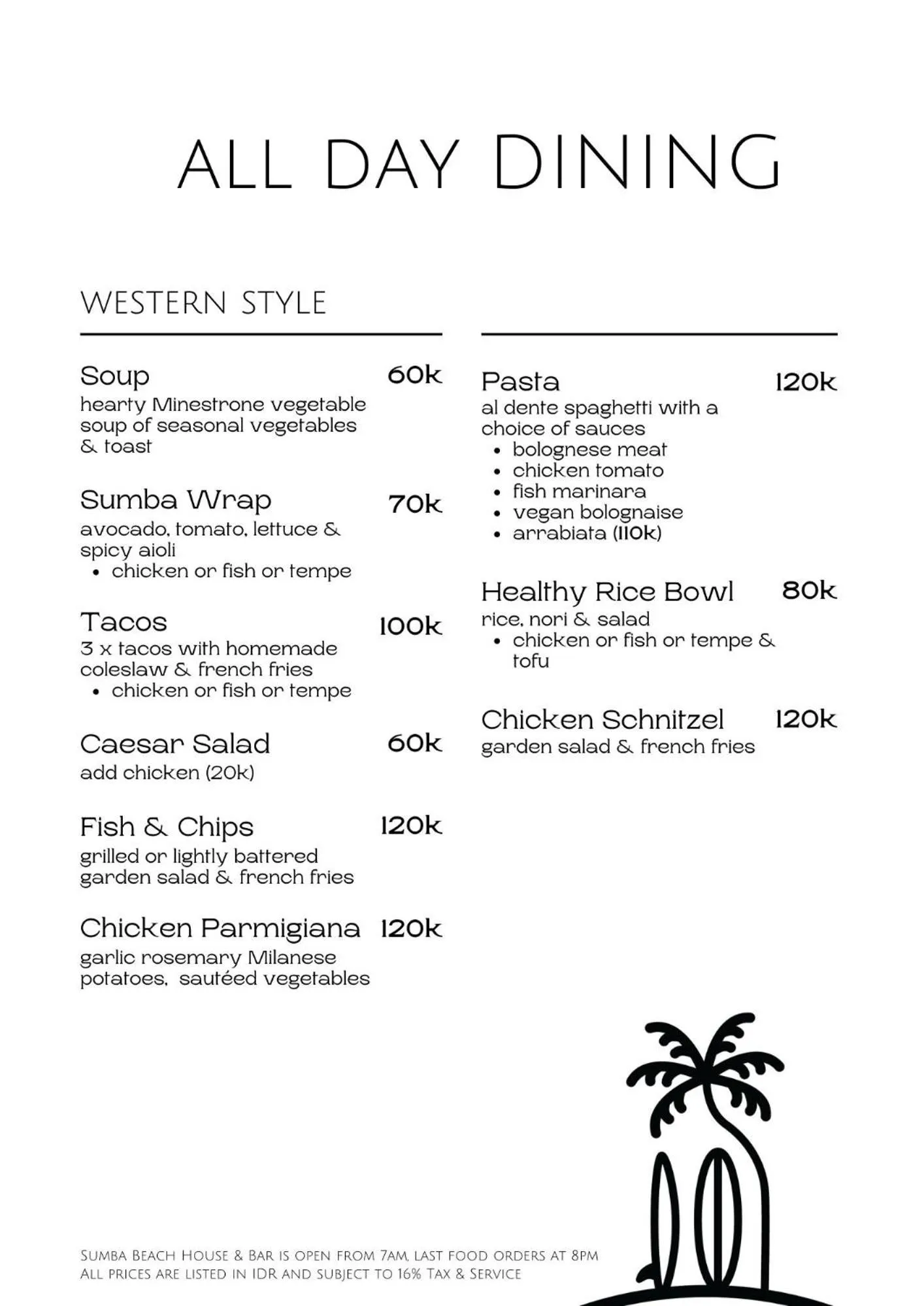 Restaurant/places to eat in Sumba Beach House