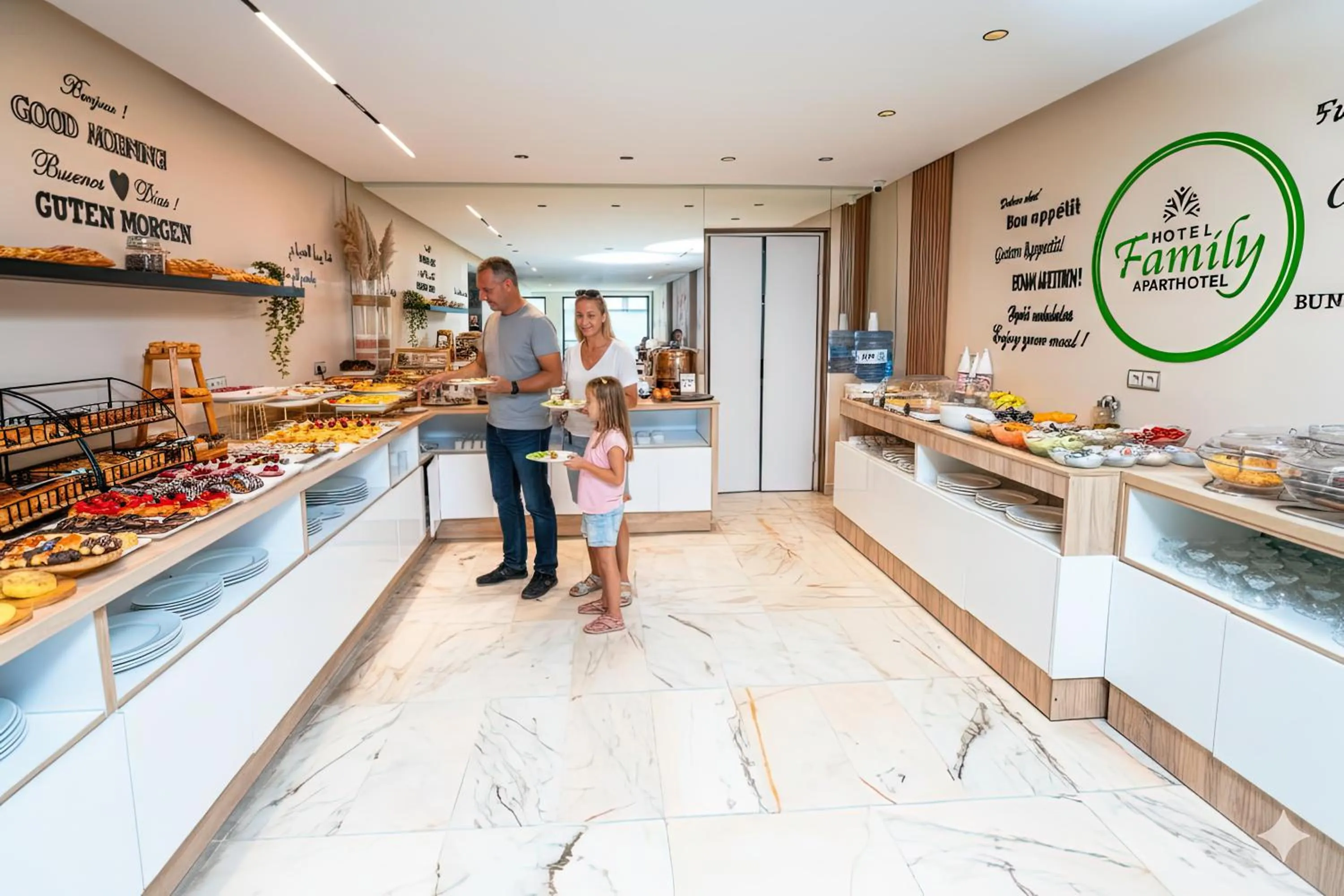 Buffet breakfast in Family Aparthotel