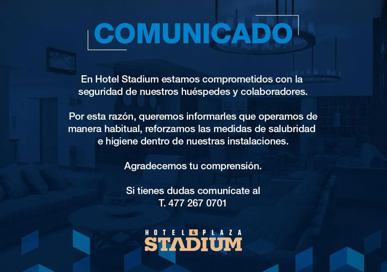 Text overlay in Hotel Stadium Leon