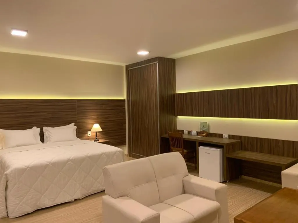 Bed in Hotel Mirante São Brás