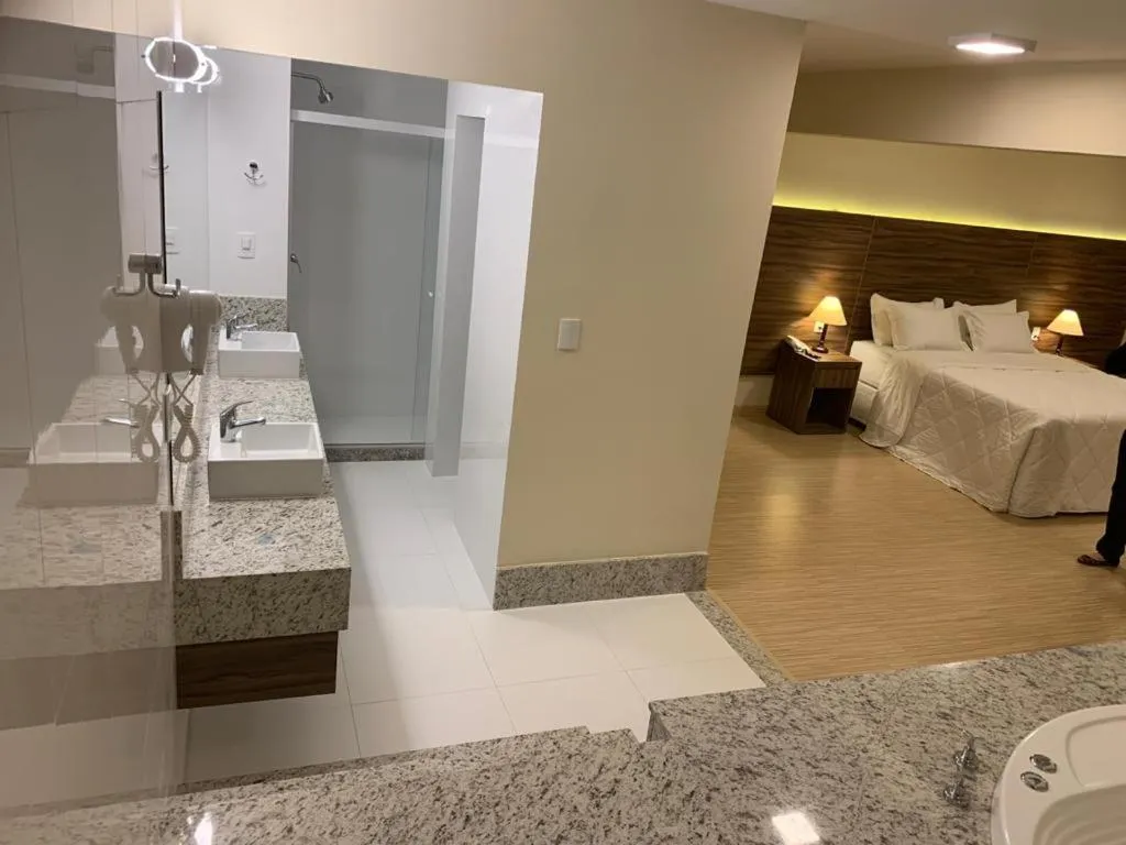 Bed in Hotel Mirante São Brás