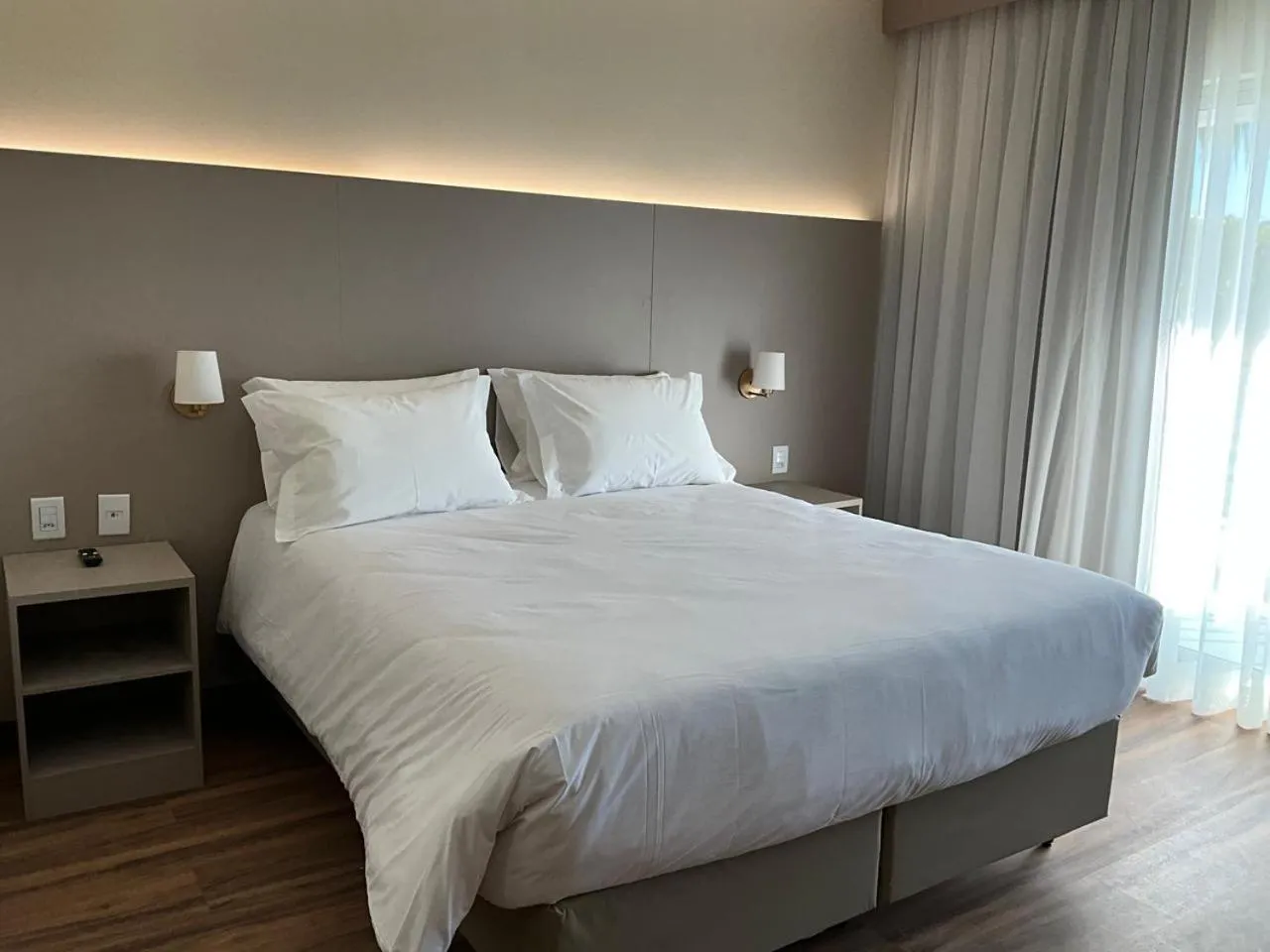 Bed in Hotel Mirante São Brás