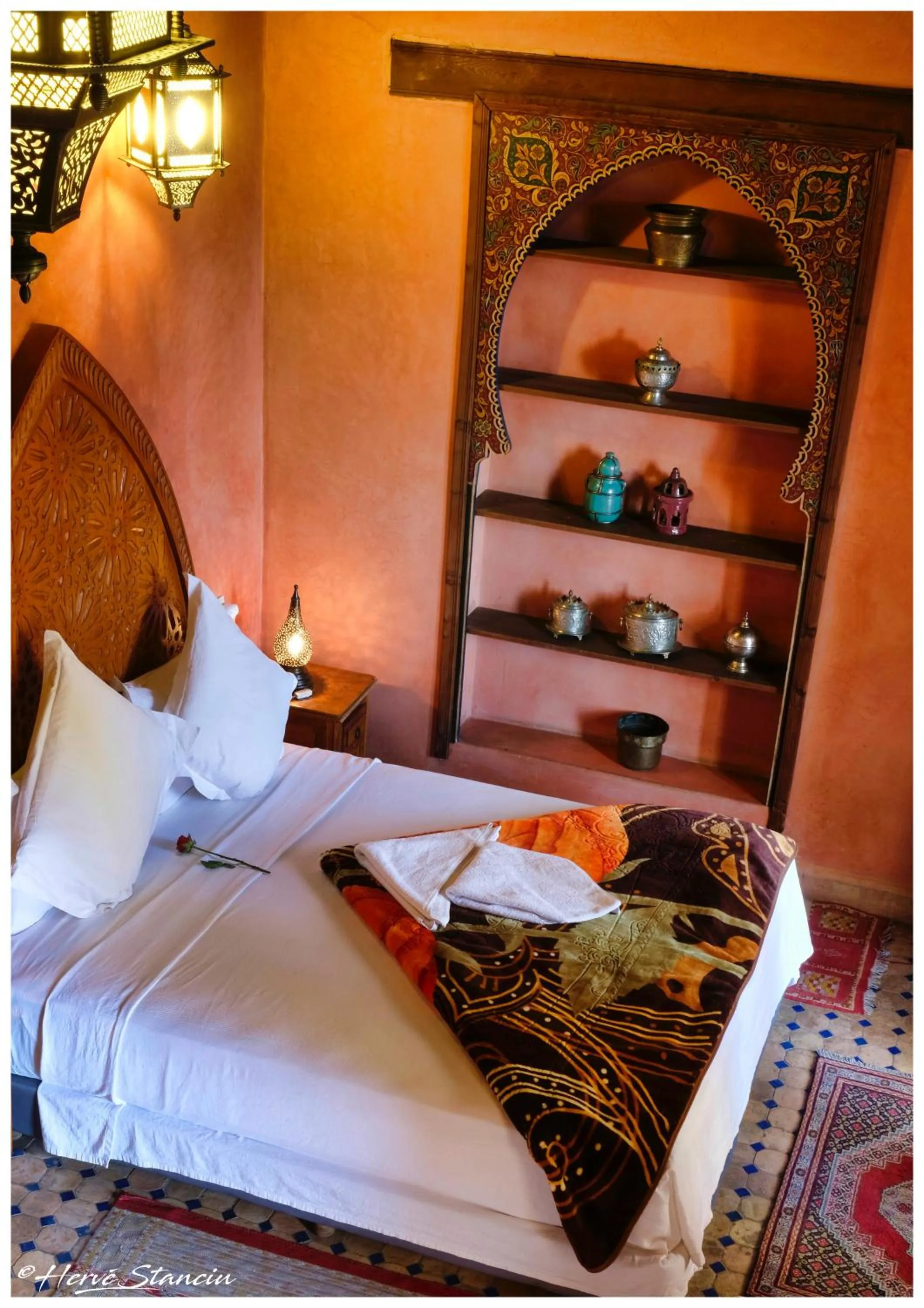 Bed in Riad Layalina Fes