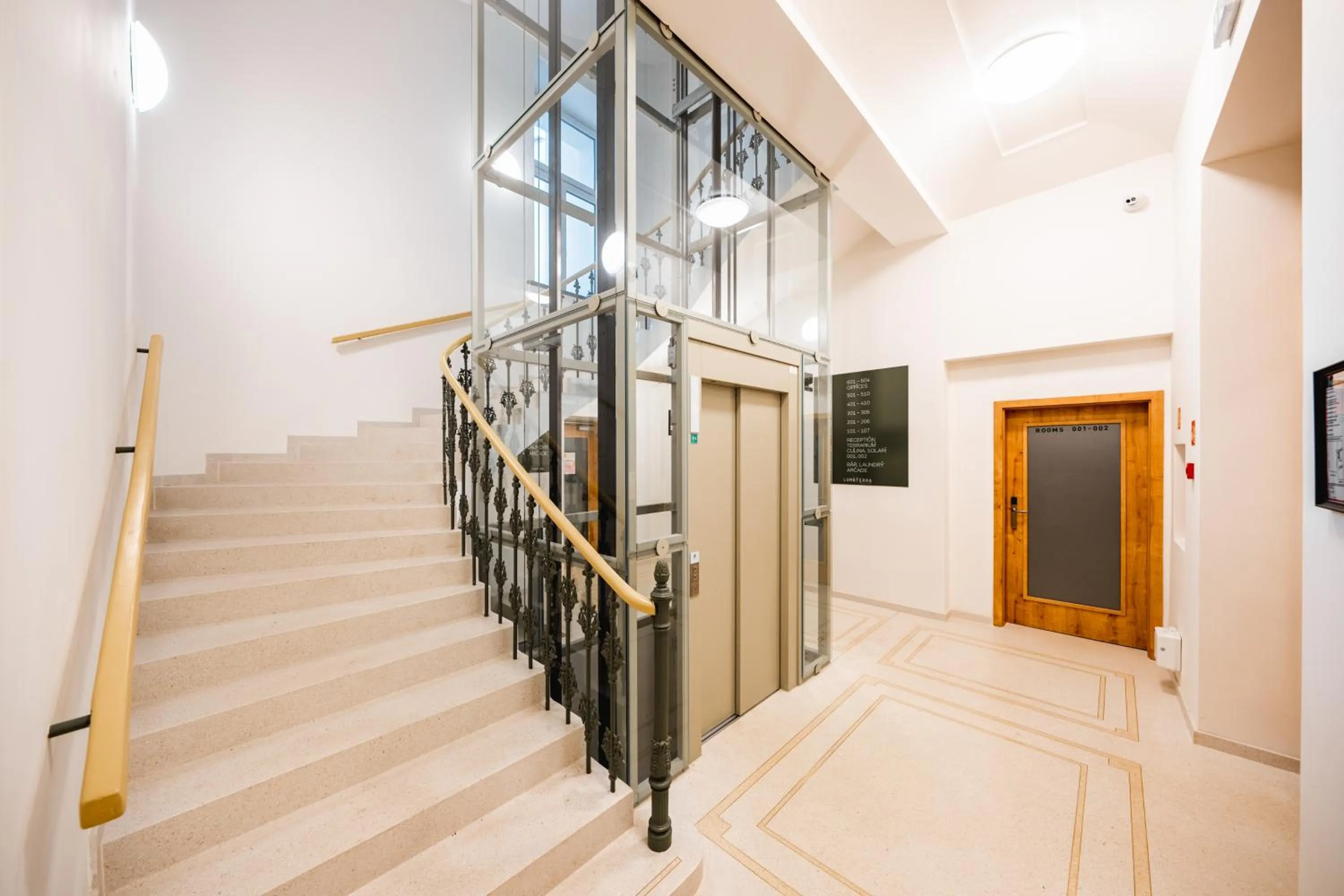 elevator in Luma Terra Prague Hostel