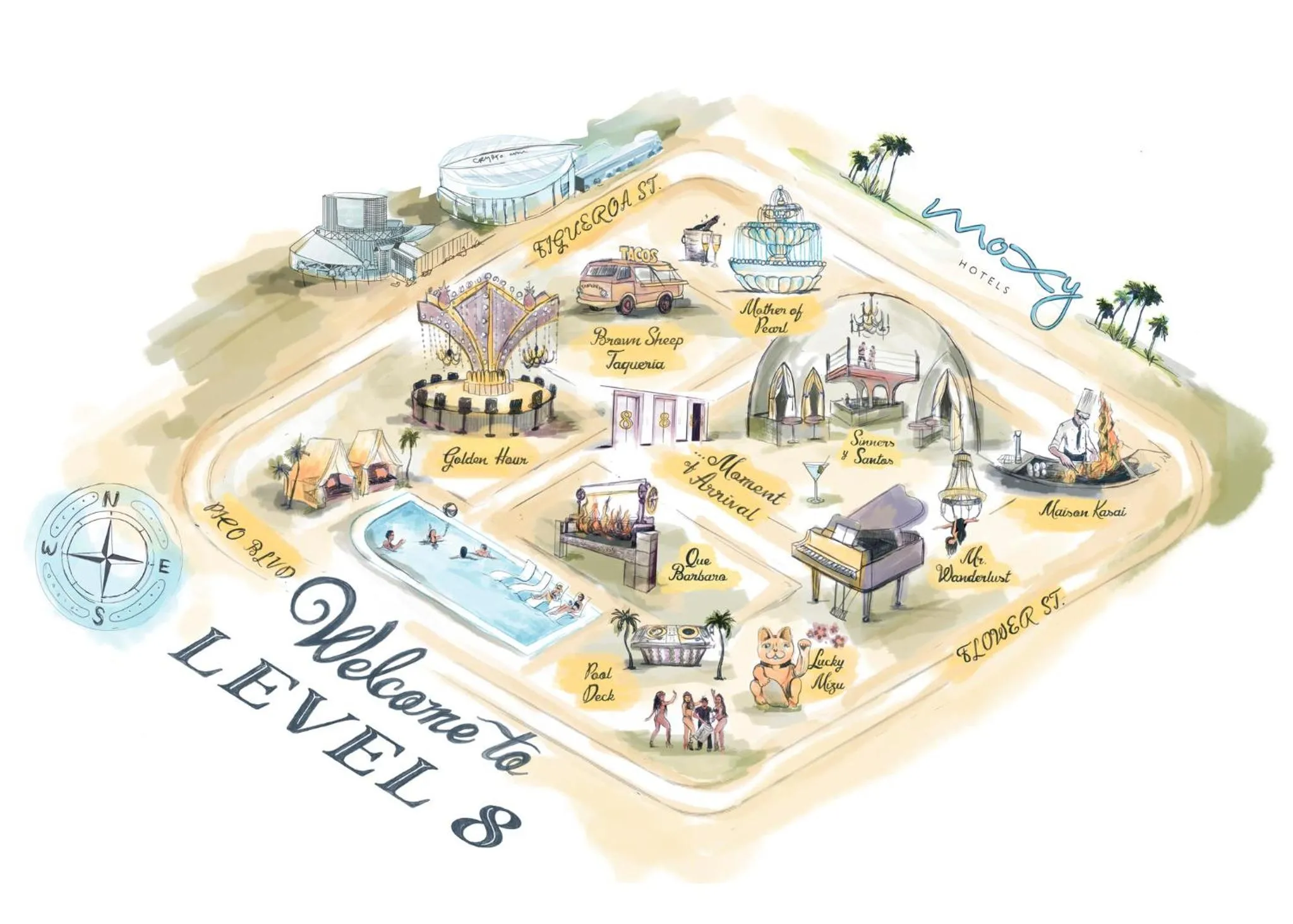 Restaurant/places to eat in Moxy Downtown Los Angeles