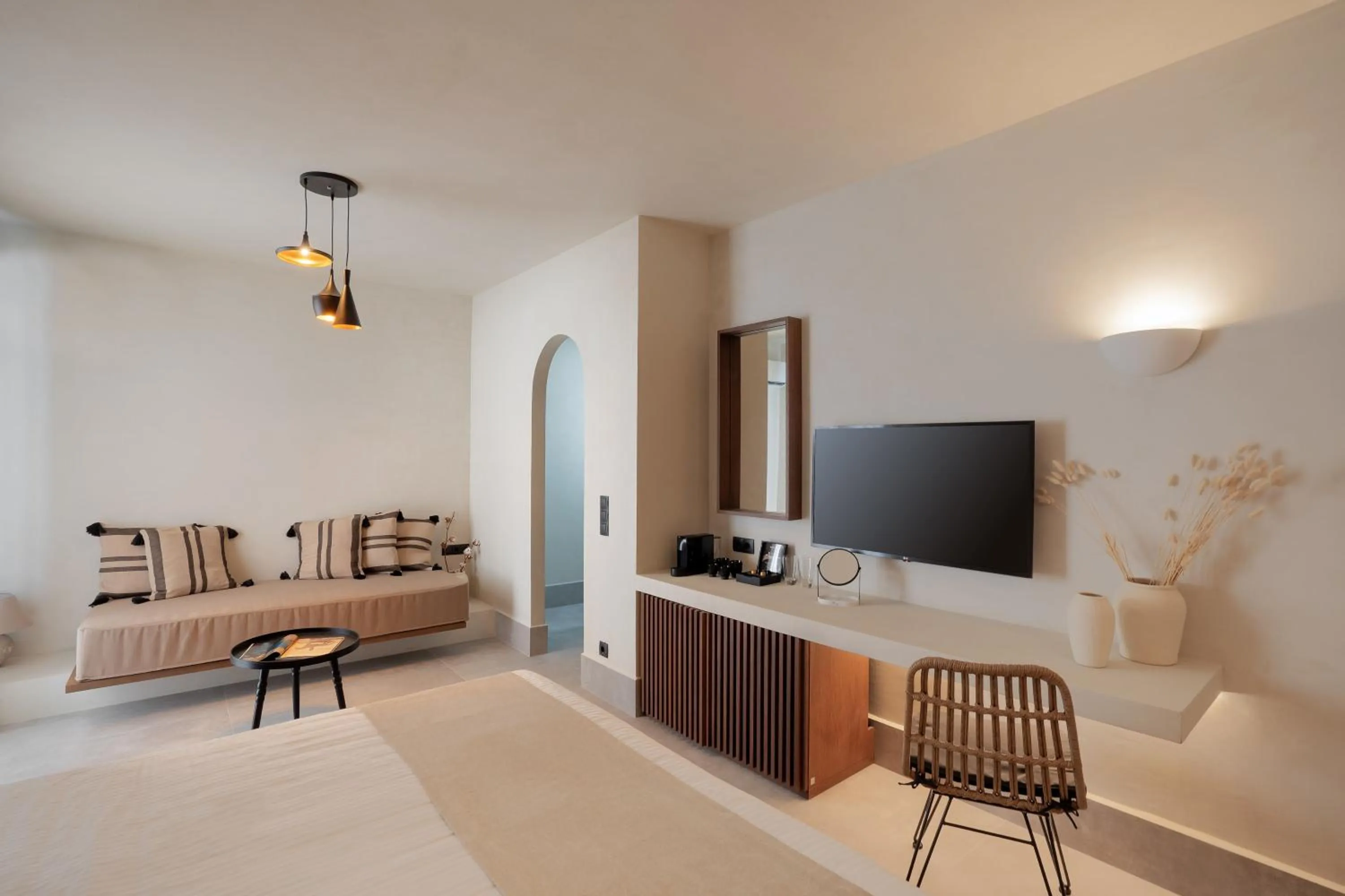 Living room in Polis of Naxos Stylish Suites