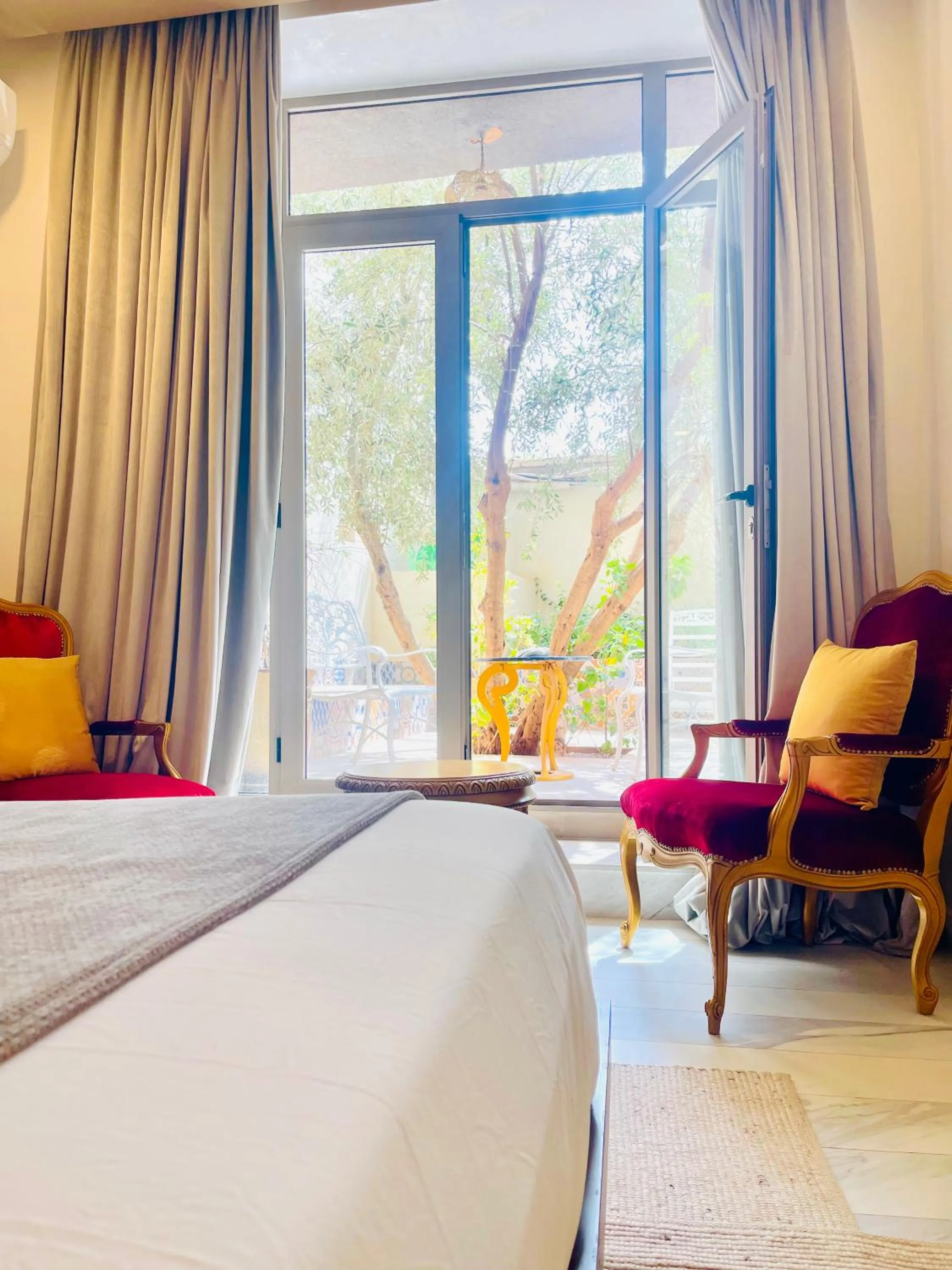 Seating area, Bed in The Lemonary Marrakech