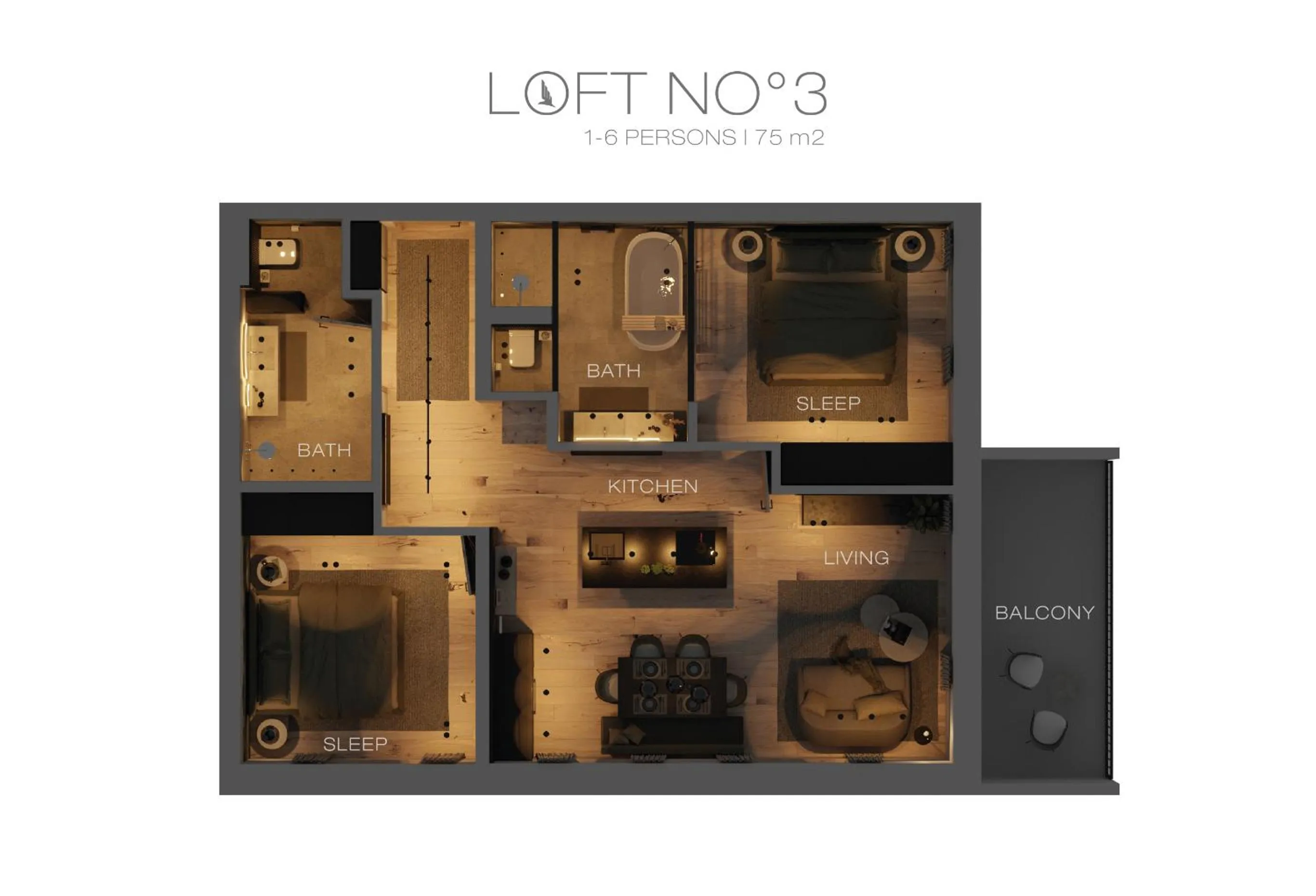Floor plan in The Black Eagle Luxury Appartements