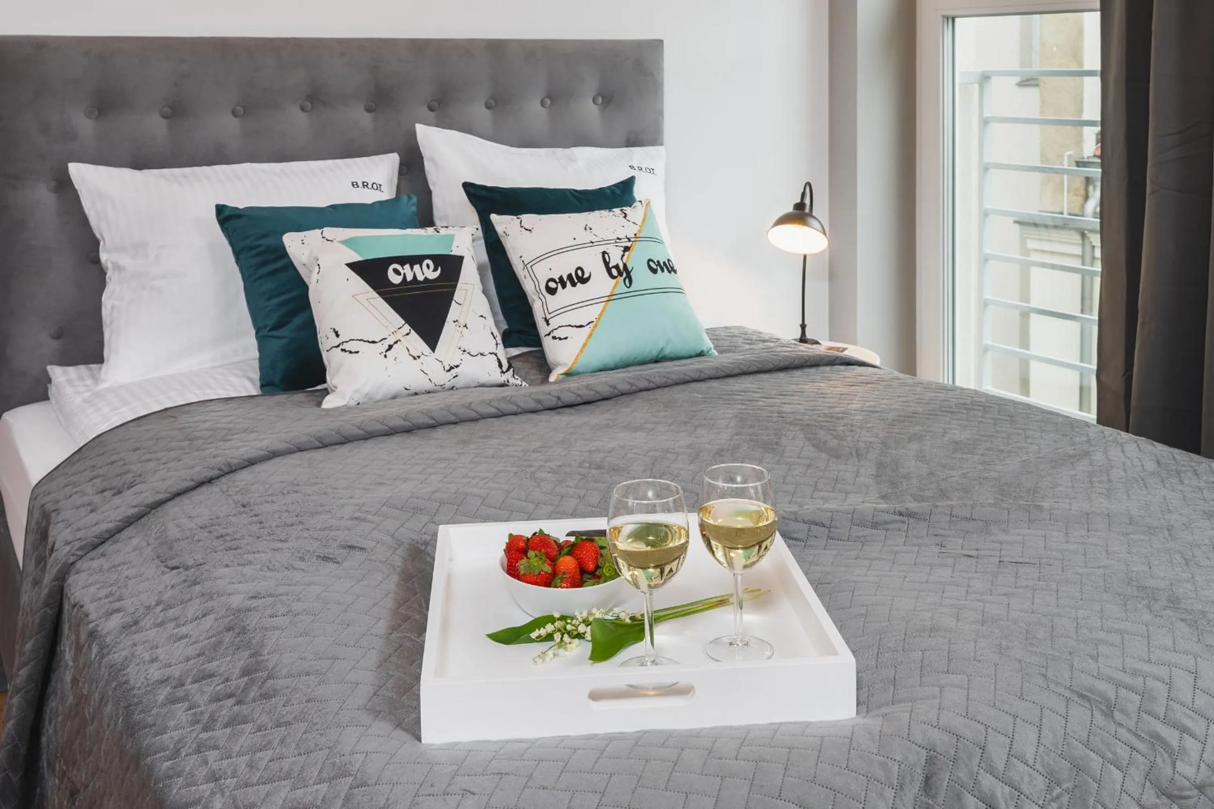 Bed in Saint Florian's Suites - Old Town Luxury Apartments - by Upstairs