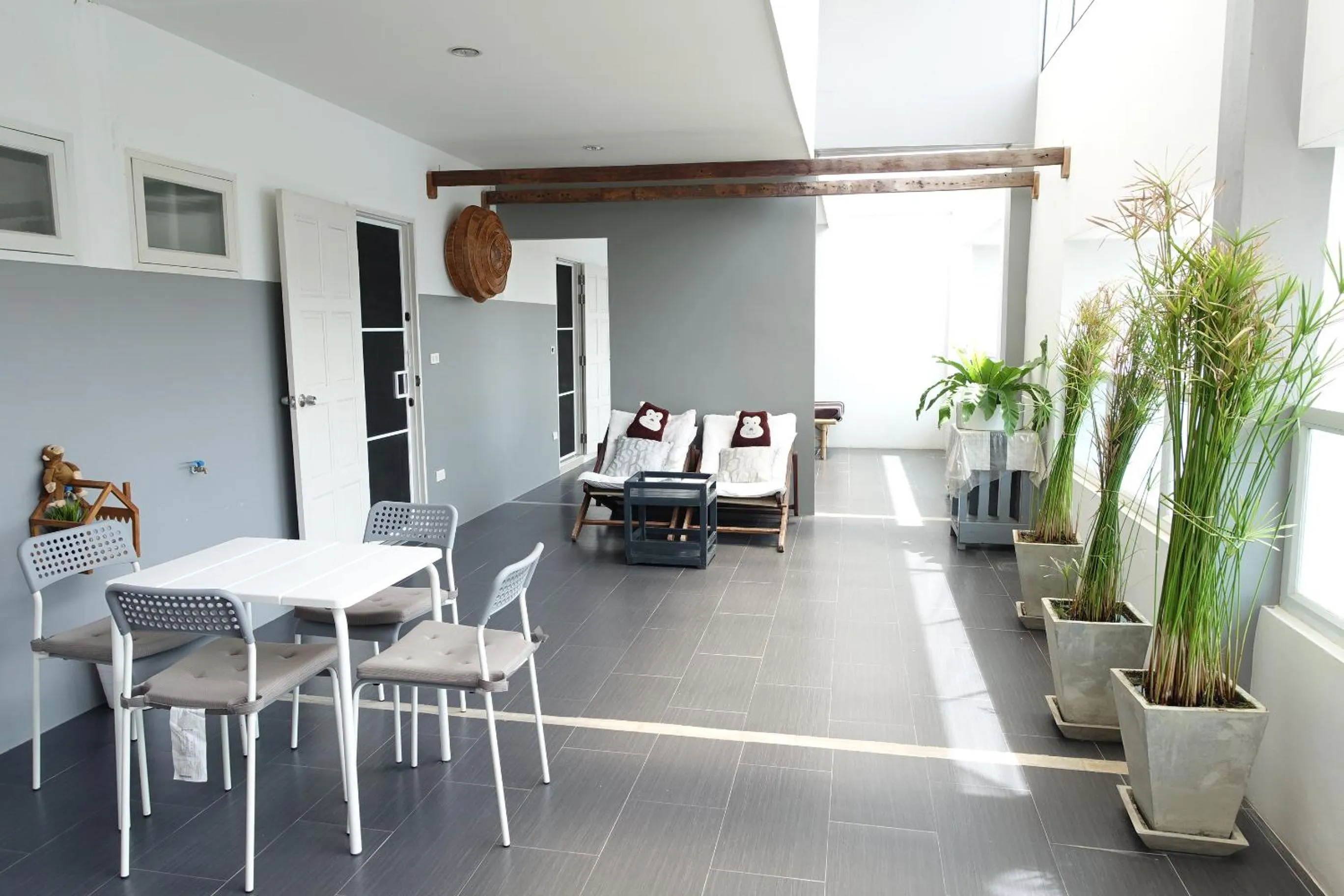 Seating area in White Monkey Guesthouse