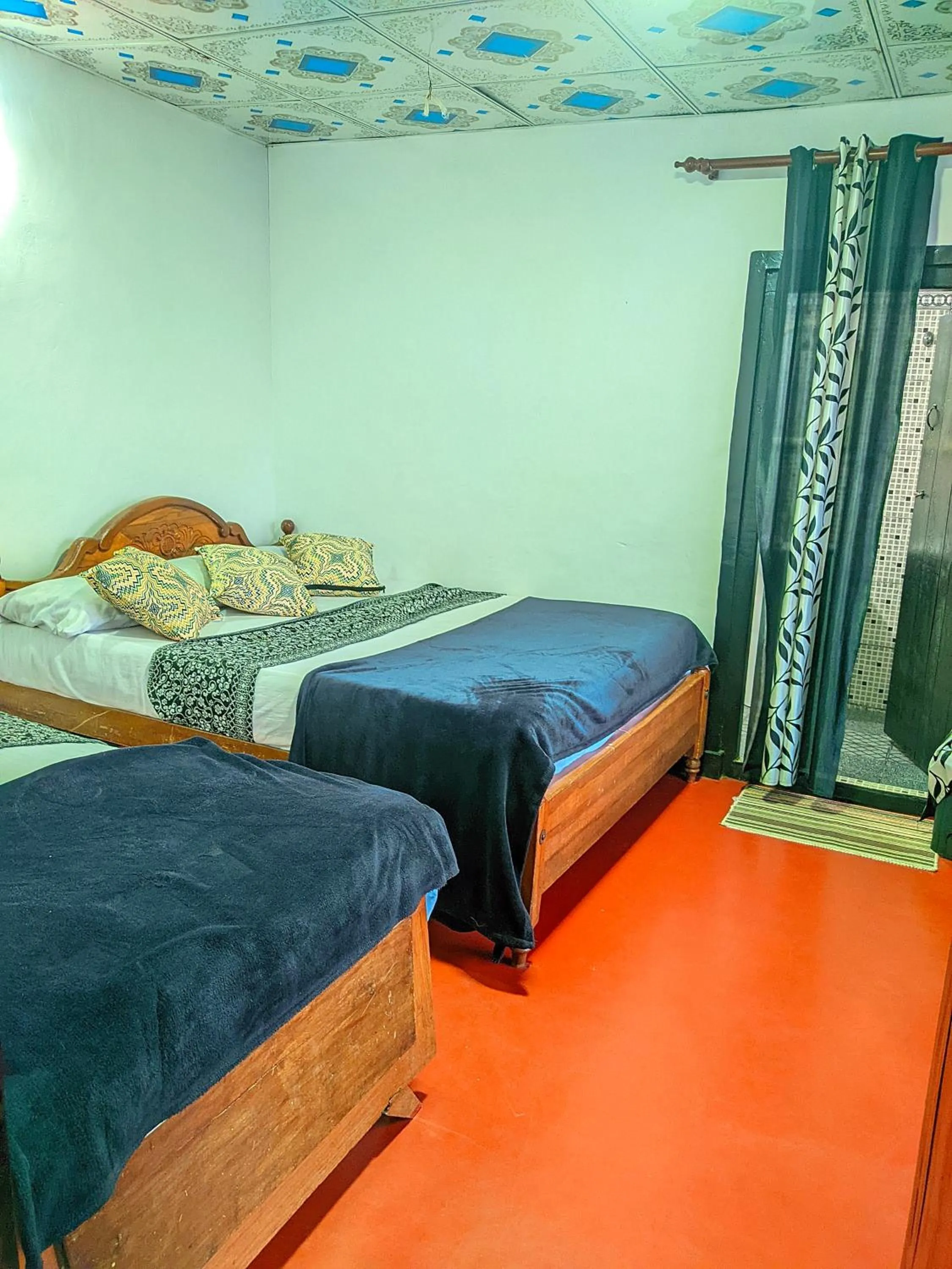 Shower, Bed in White Home