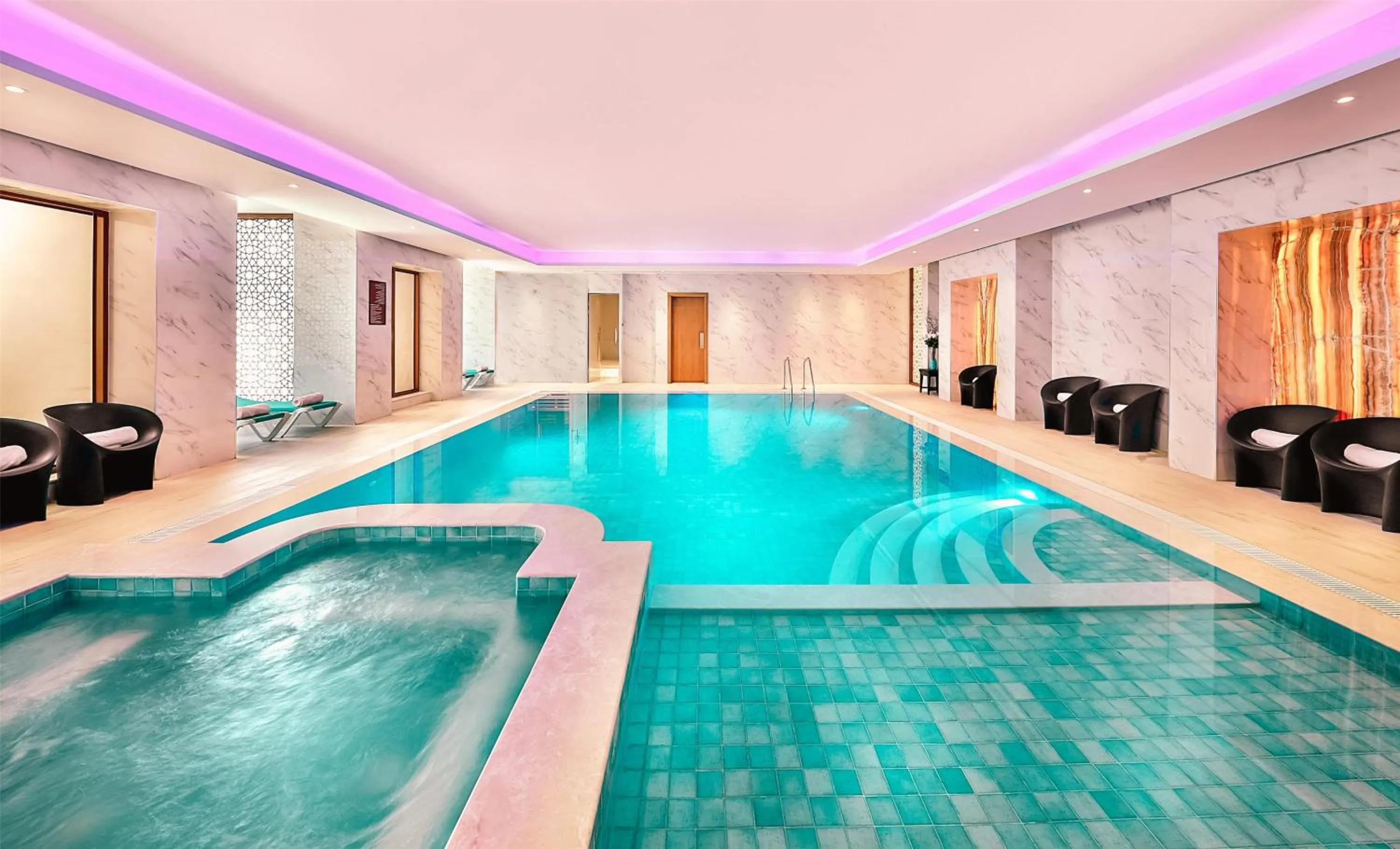 Pool view in DoubleTree by Hilton Resort & Spa Marjan Island