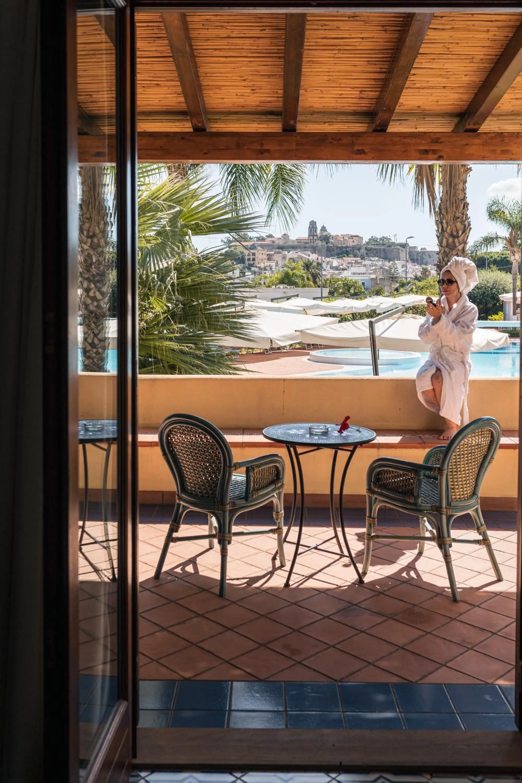 Pool view in Hotel Aktea