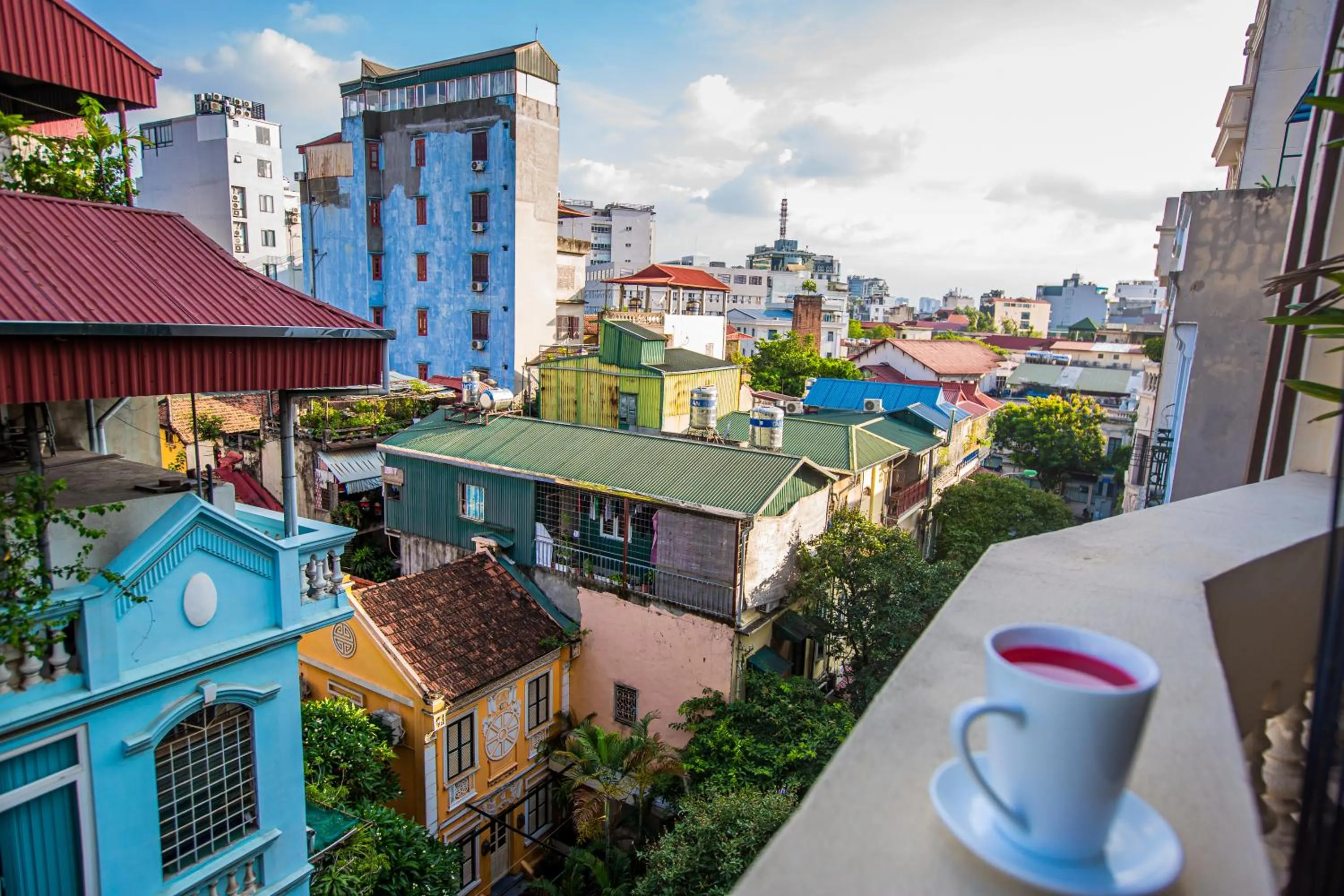 Balcony/Terrace in Hanoi Center Silk Boutique Hotel & Travel