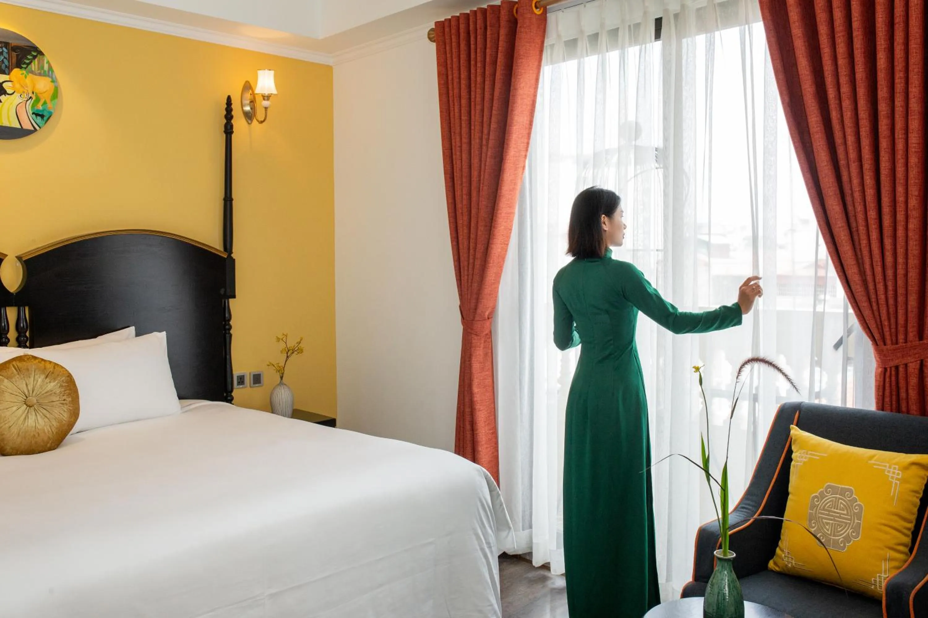 Bedroom, Bed in Hanoi Center Silk Boutique Hotel & Travel