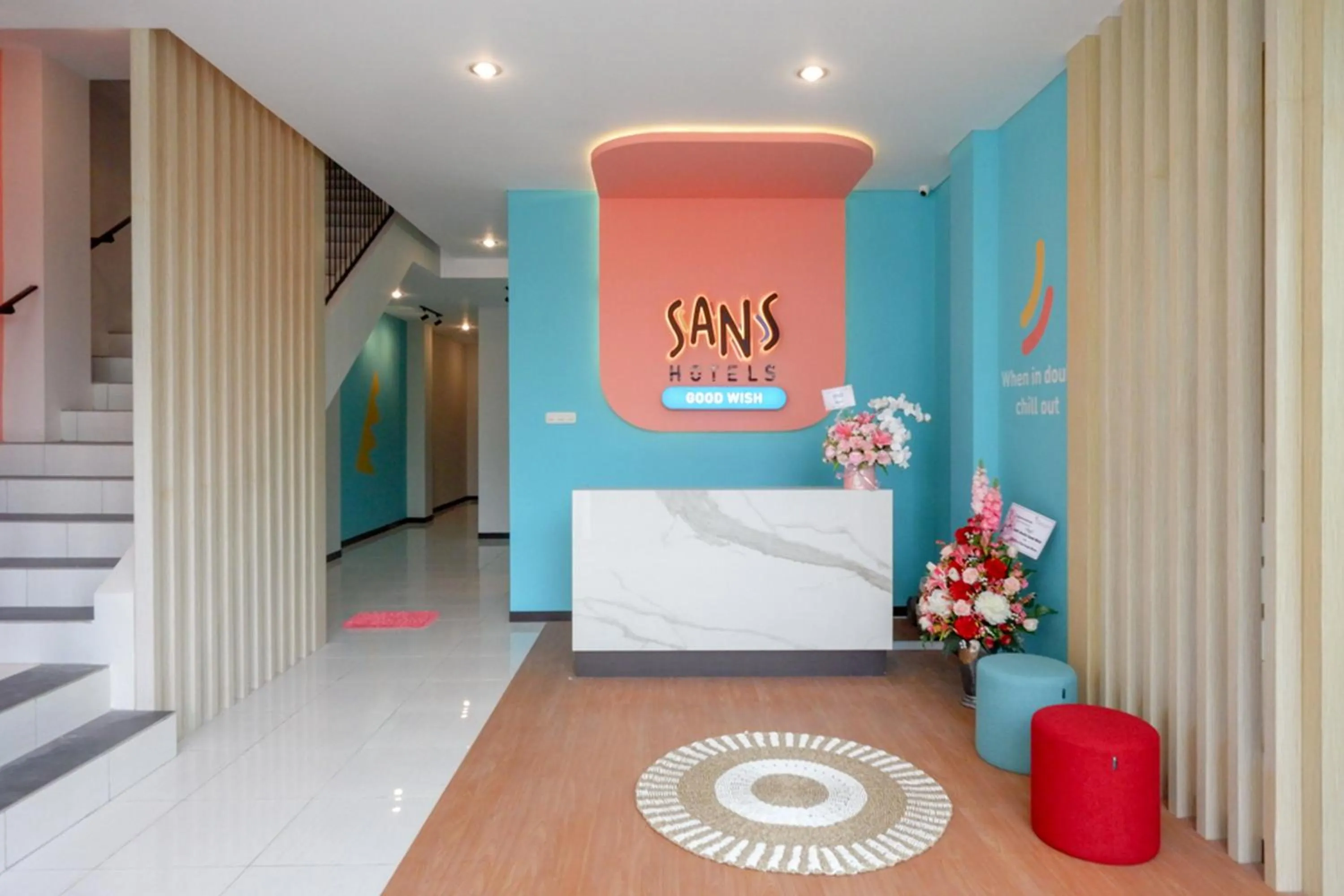 Lobby or reception in Sans Hotel Good Wish Semarang