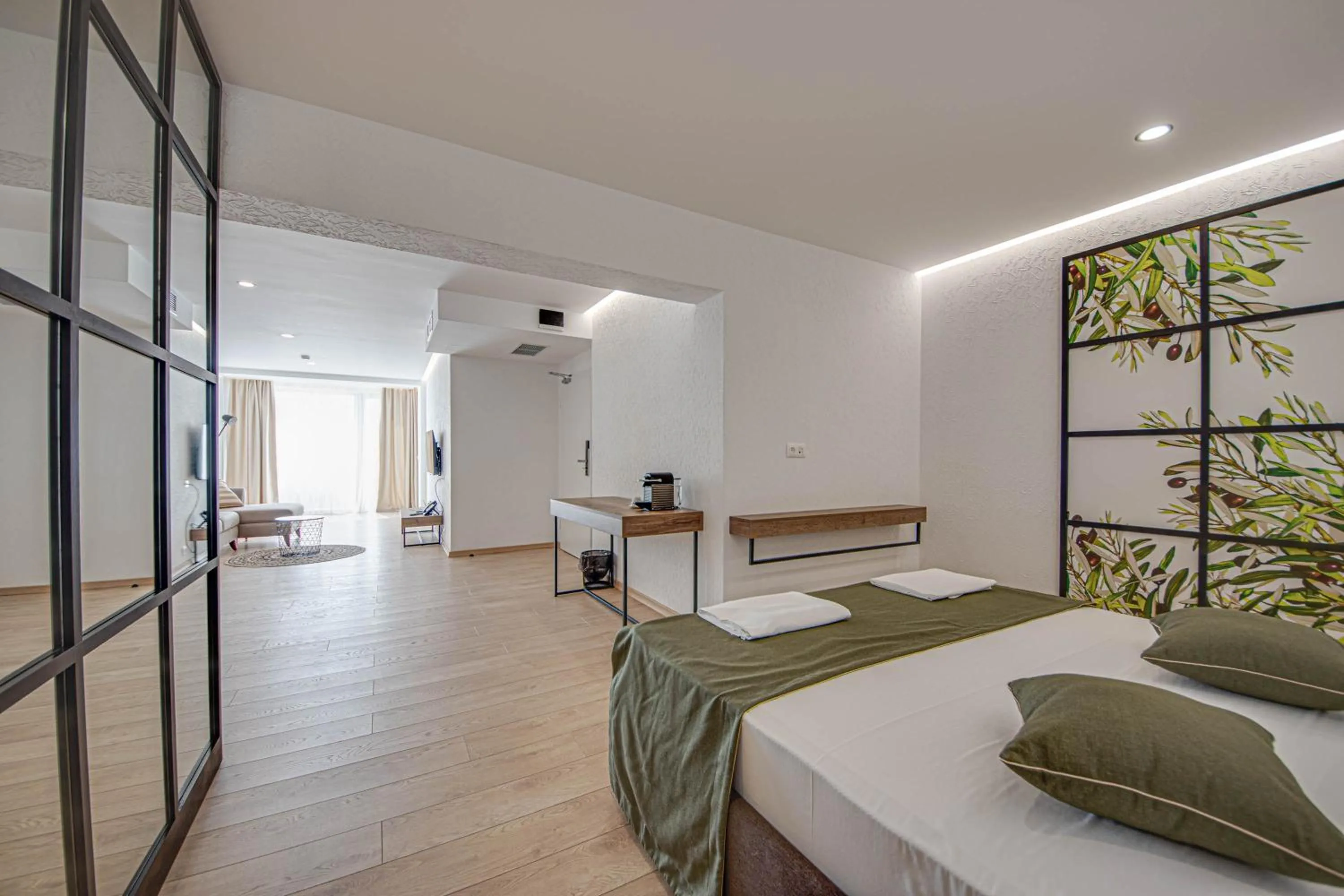 Bed in Olive Villas Beach Hotel