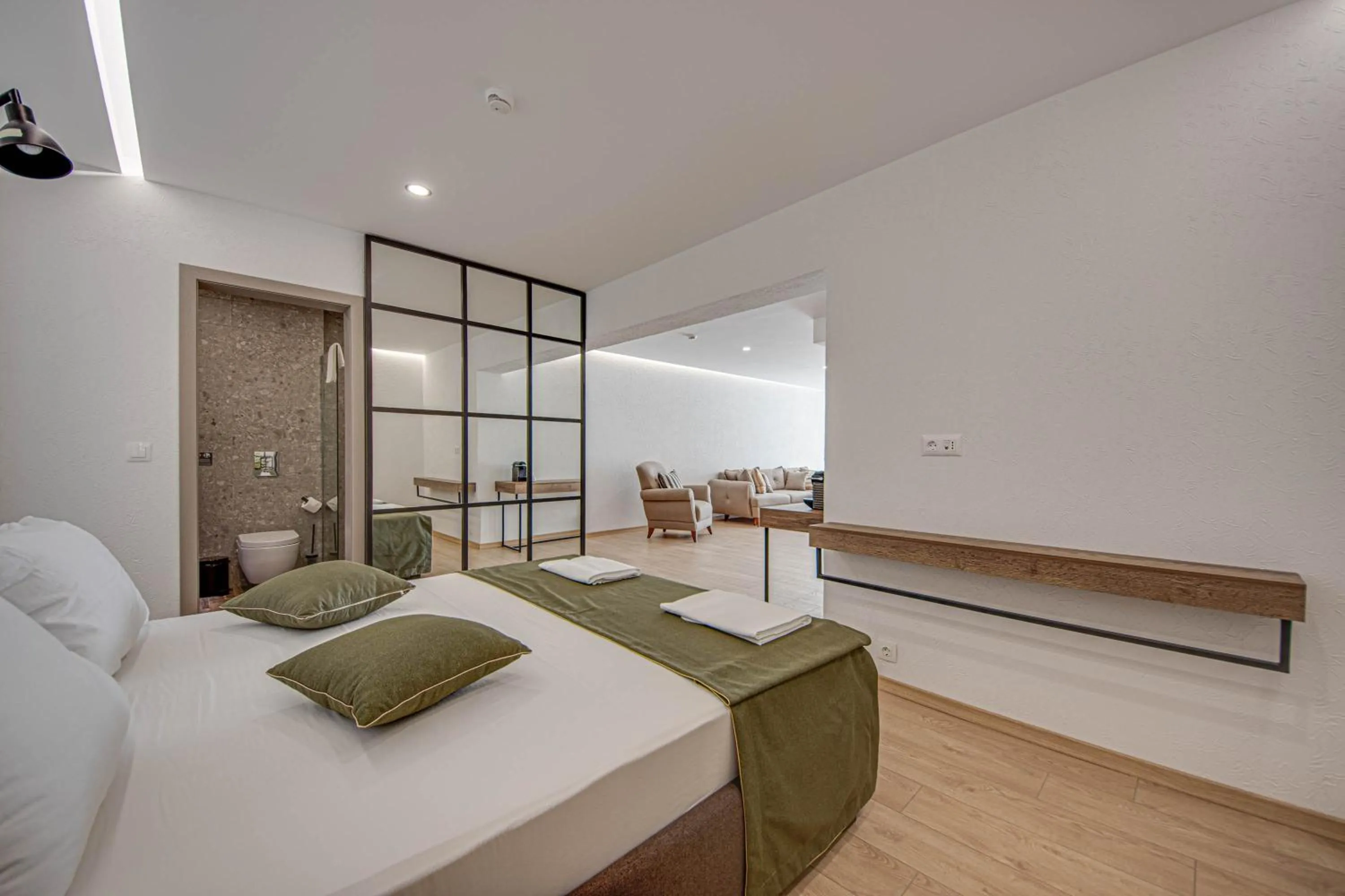 Bed in Olive Villas Beach Hotel