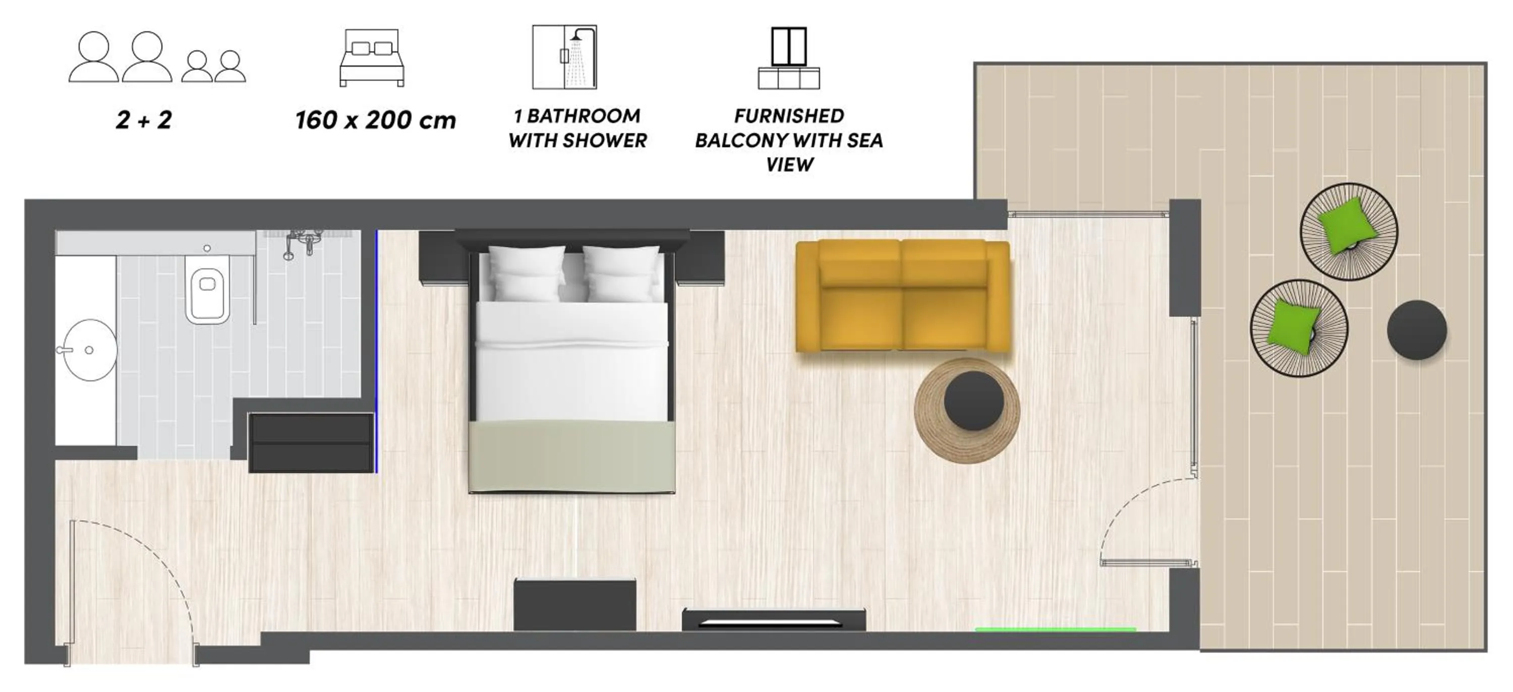 Bathroom in Olive Villas Beach Hotel