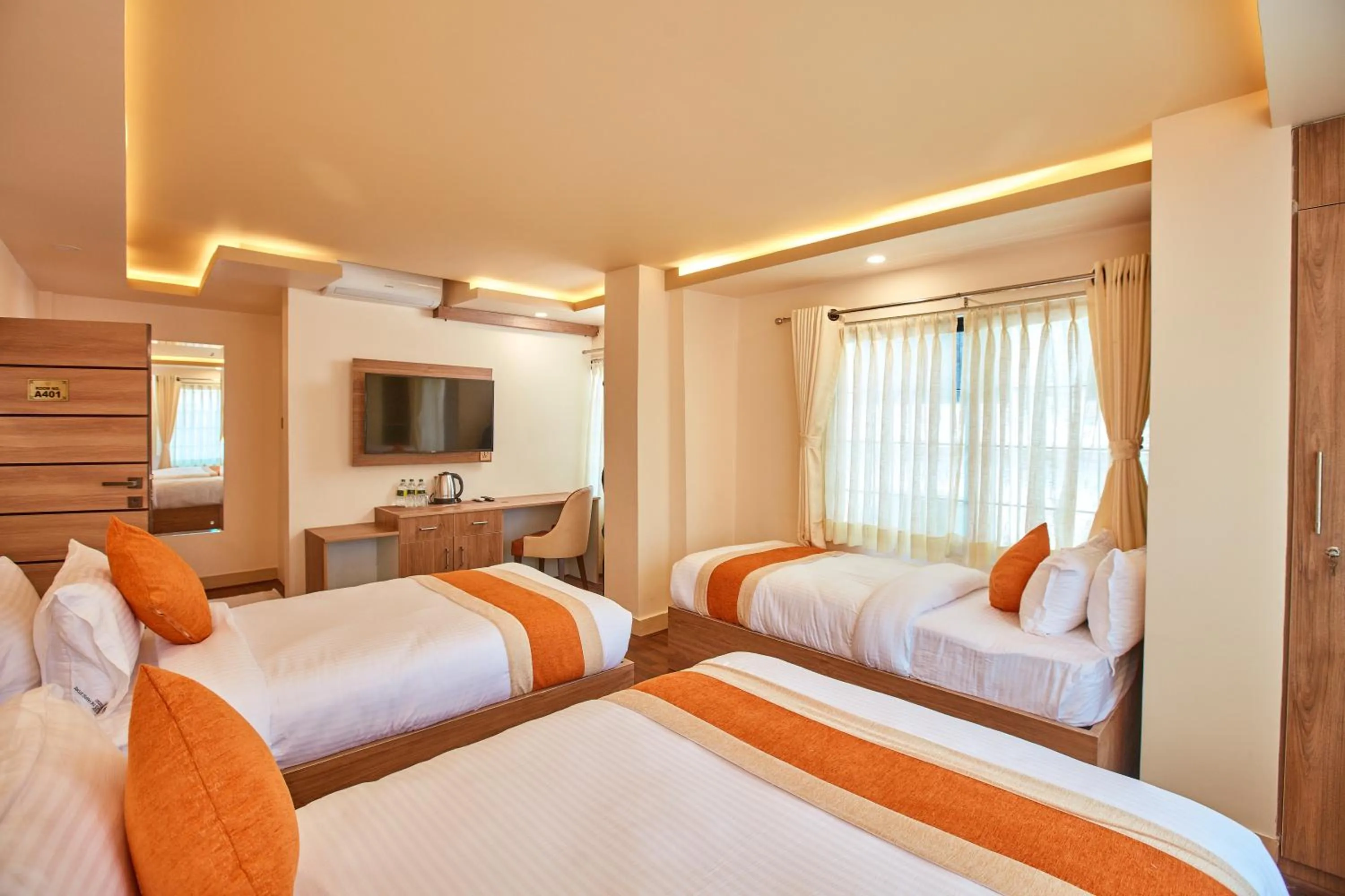 Bed in The Samrat Palace - Luxury Hotel in Kathmandu