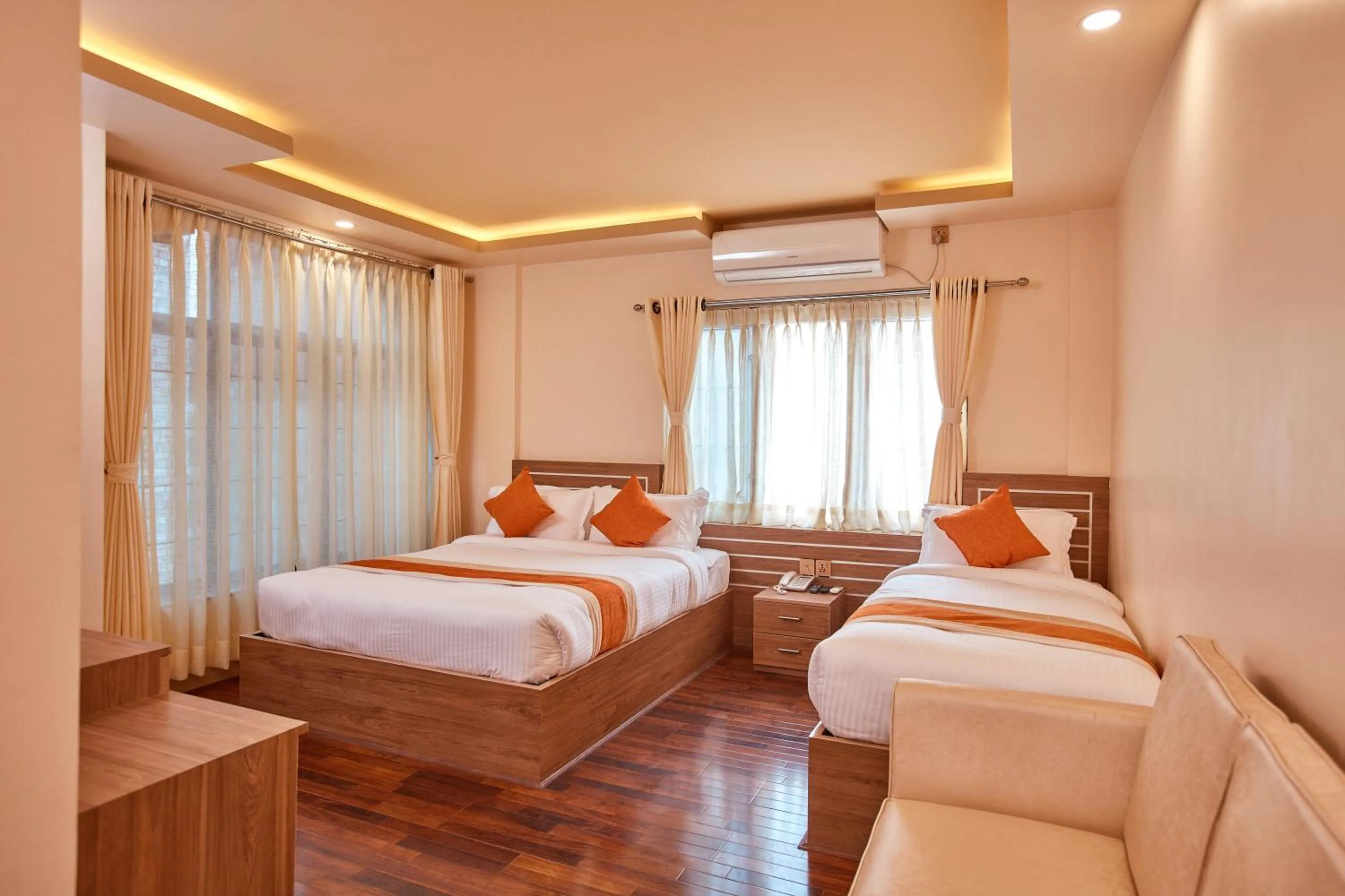 Bed in The Samrat Palace - Luxury Hotel in Kathmandu