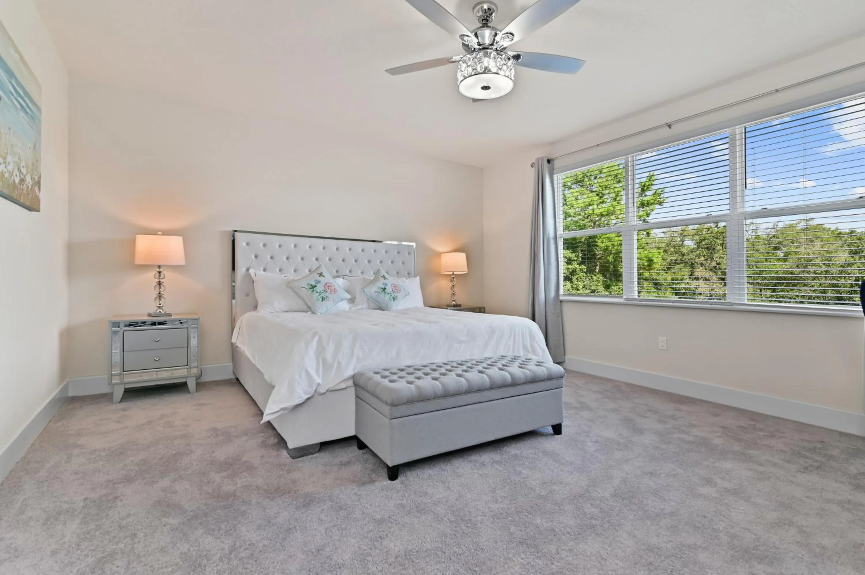 Bedroom, Bed in New Spacious & Tranquil Townhouse near Disney - 4BR, 3FB, and Pool