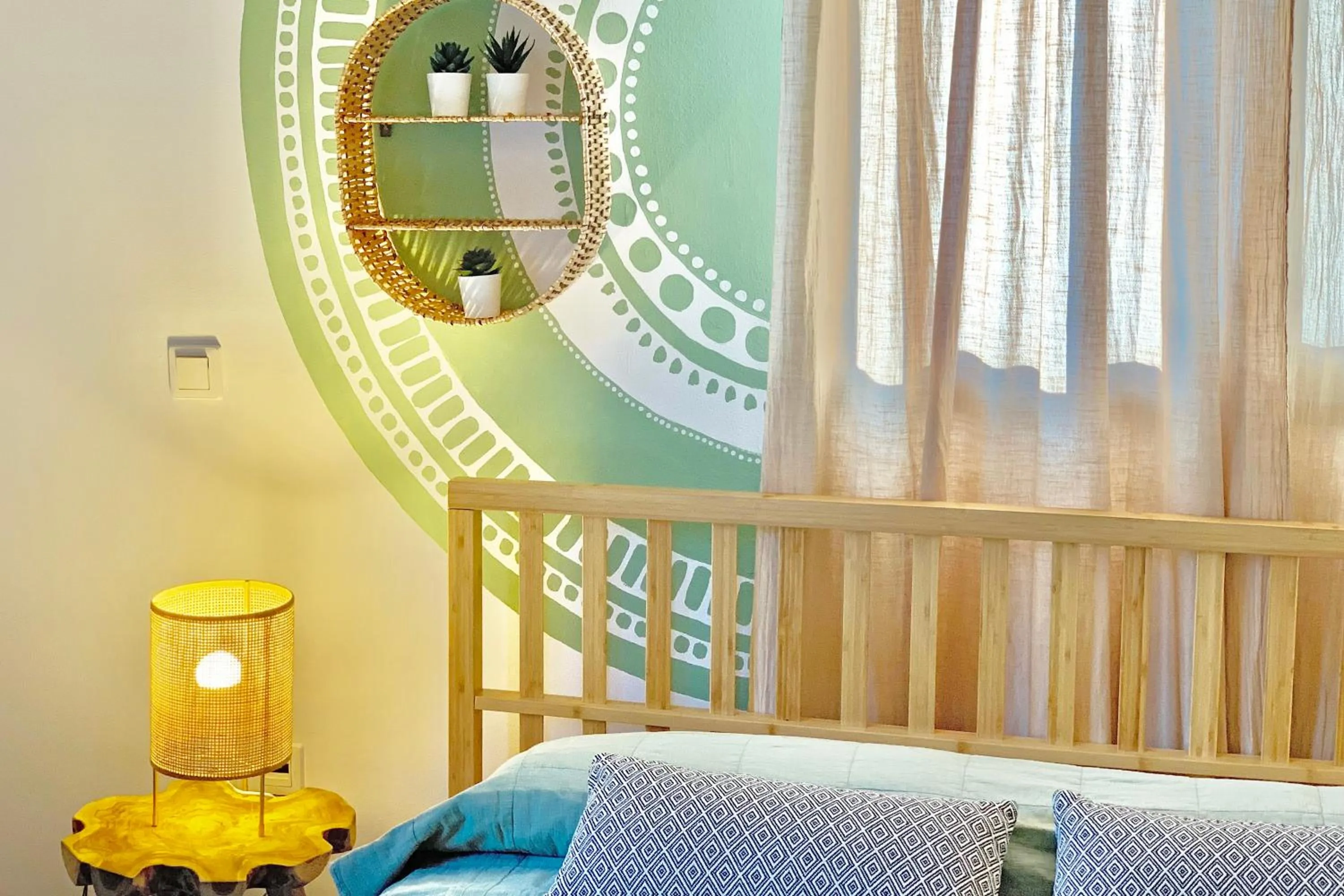 Bed in Oliva Holiday Homes