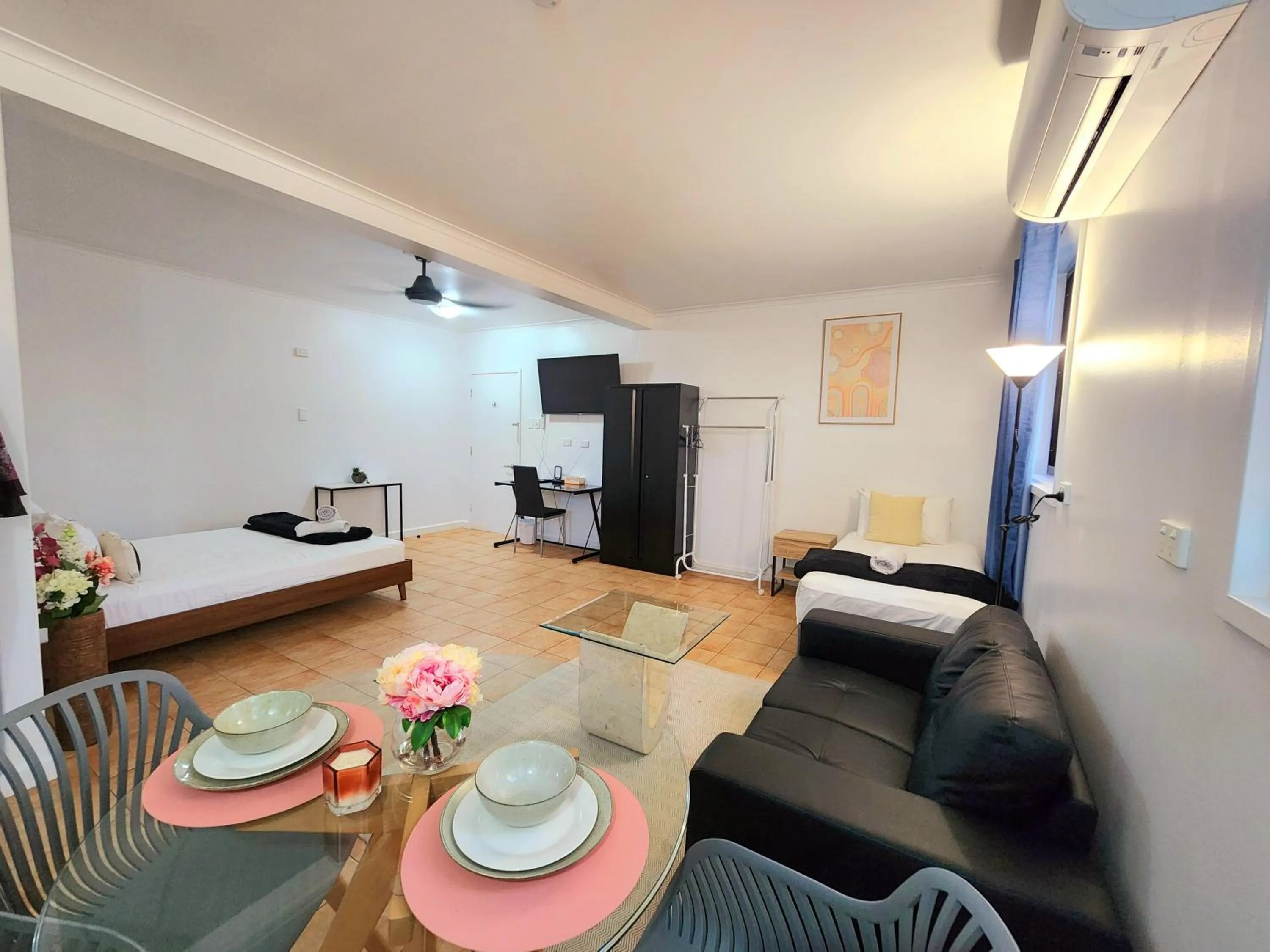 Seating area, Bed in K - Town Hotel