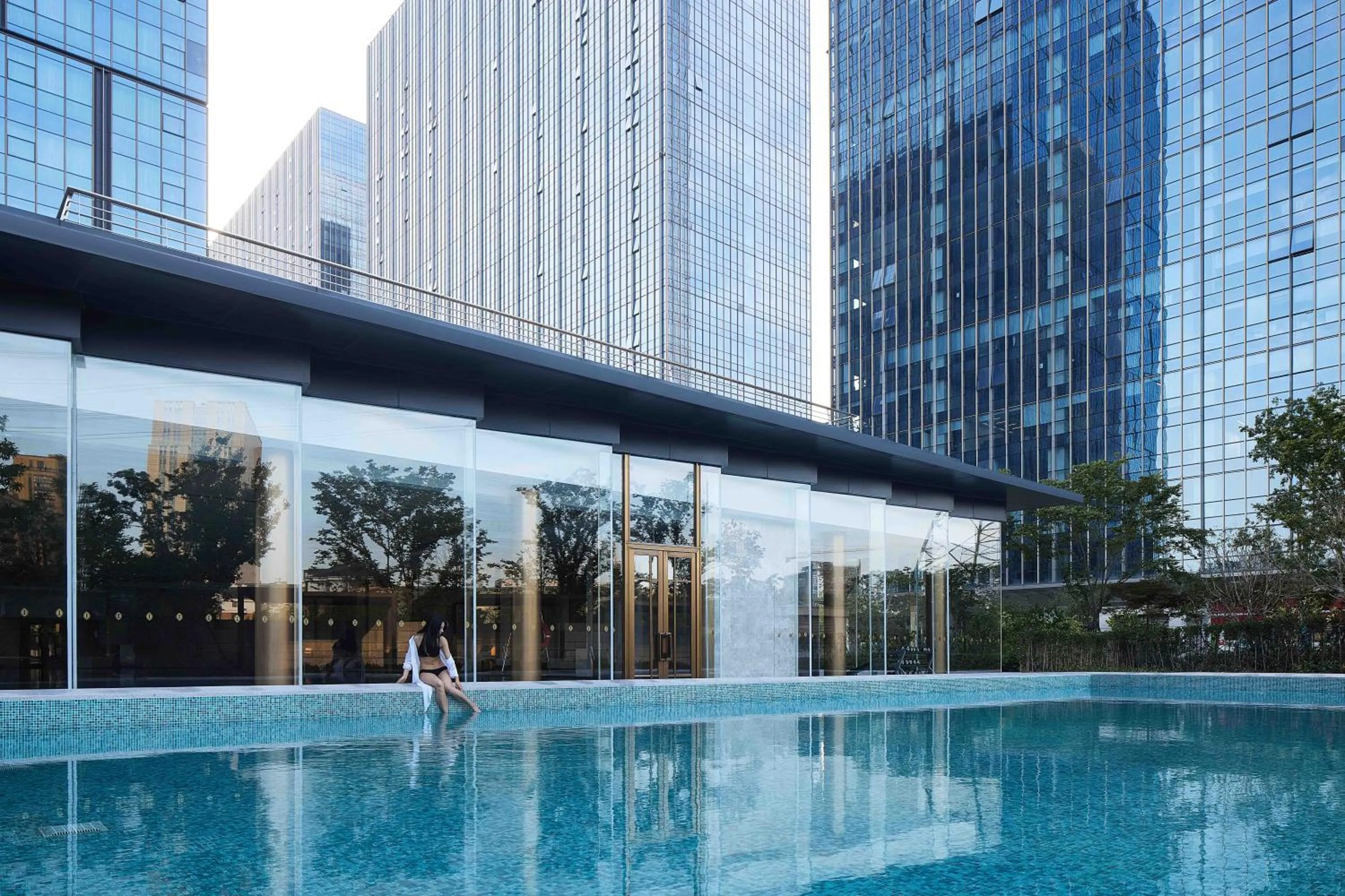 Swimming pool in InterContinental Hangzhou Liangzhu by IHG